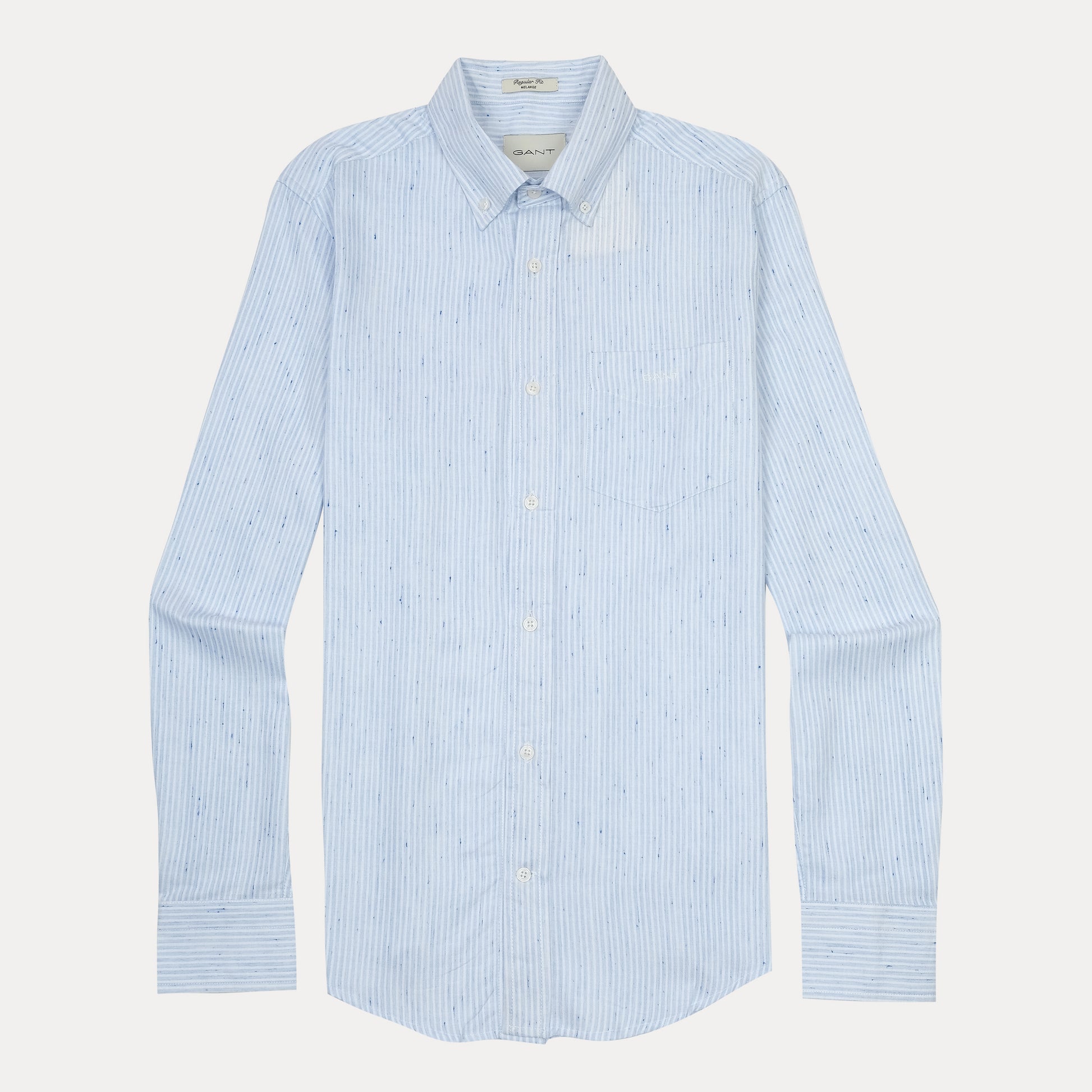 [Mélange Slub Linen] GANT Melange Striped Elegance Shirt in Sky Blue
