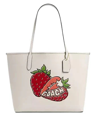 COACH Strawberry Graphic Tote Bag