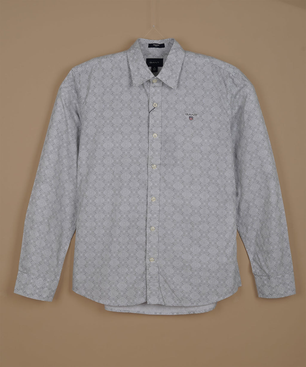 GANT Astral Silver Slim Fit Long Sleeve Shirt