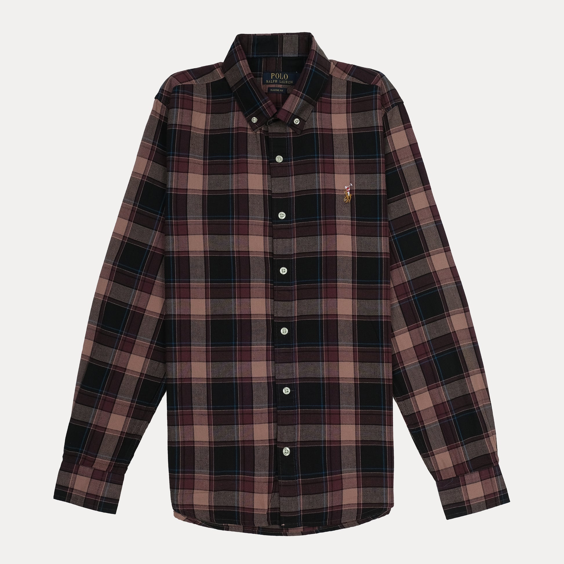 POLO RALPH LAUREN Rustic Plum Tailored Fit Long Sleeve Cotton Shirt
