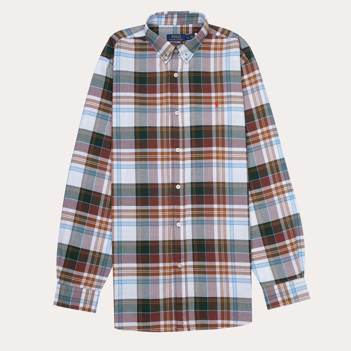 Polo Ralph Lauren Classic Fit Plaid Shirt in Green and Brown