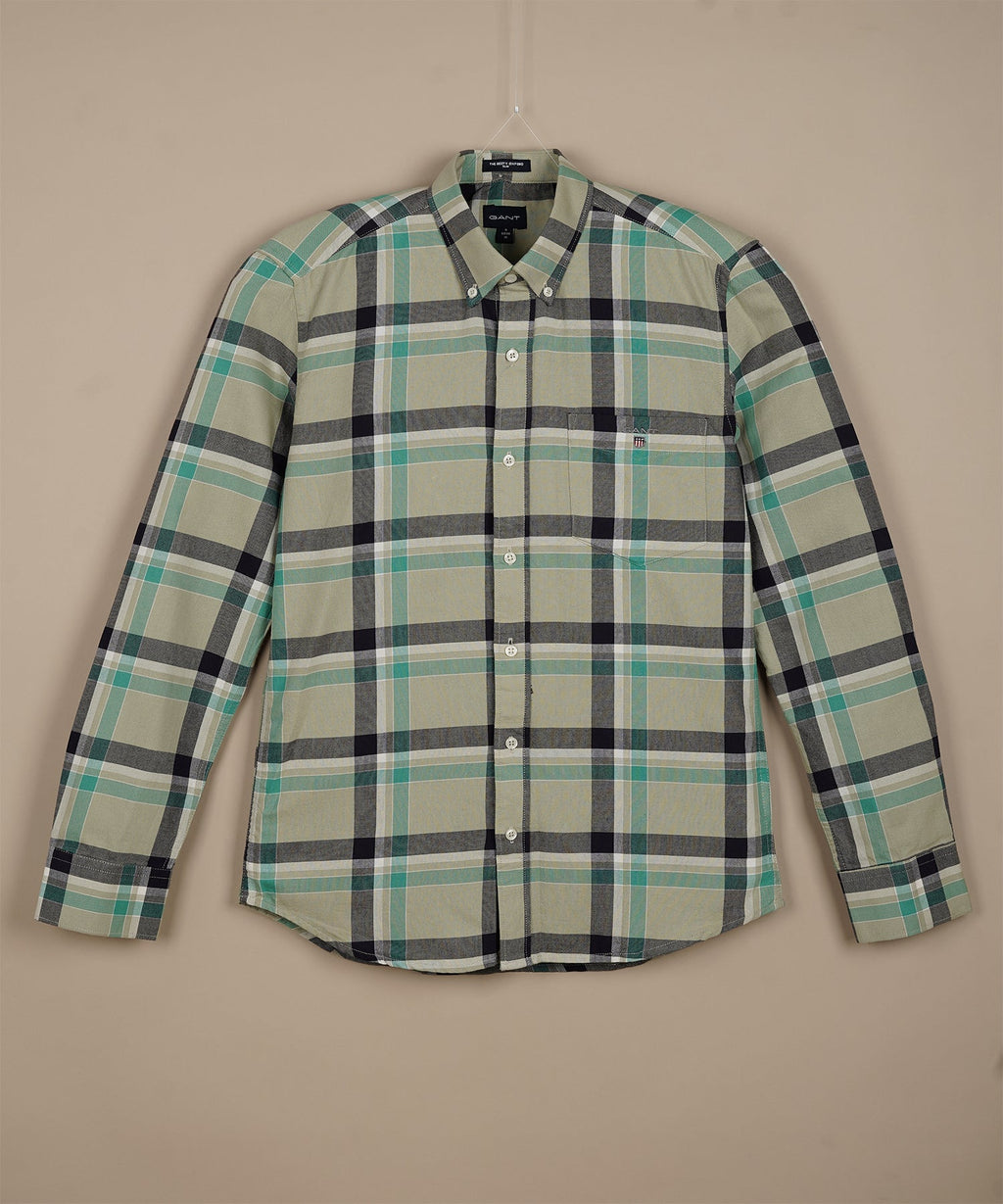 GANT Whimsical Juniper Smoke Relaxed Fit Long Sleeve Oxford Shirt