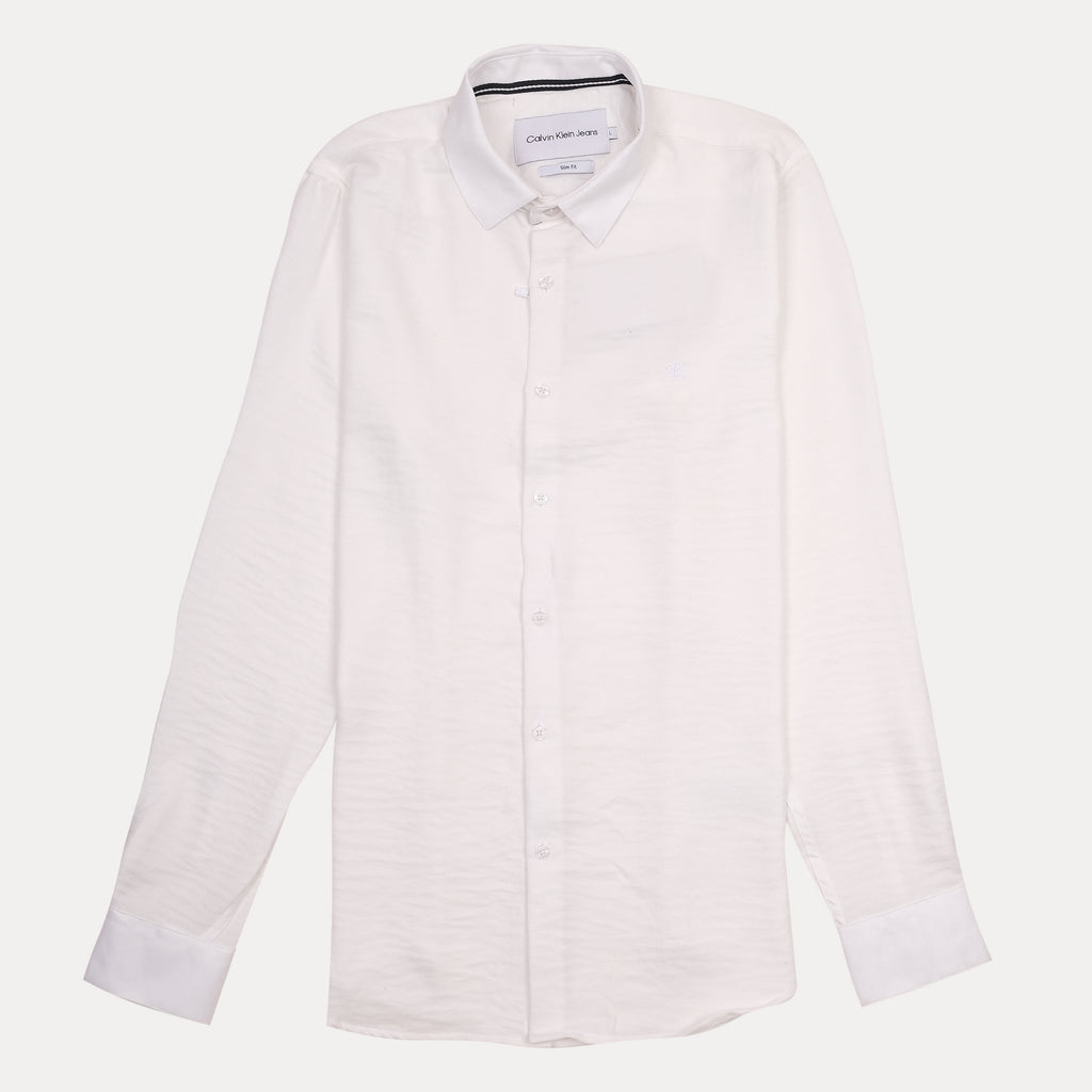 Calvin Klein Jeans Slim Fit White Dress Shirt