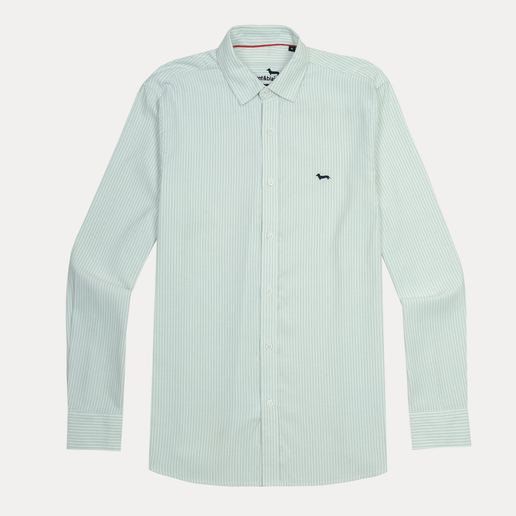 harmont&blaine Breezy Striped Regular Fit Shirt in Soft Mint