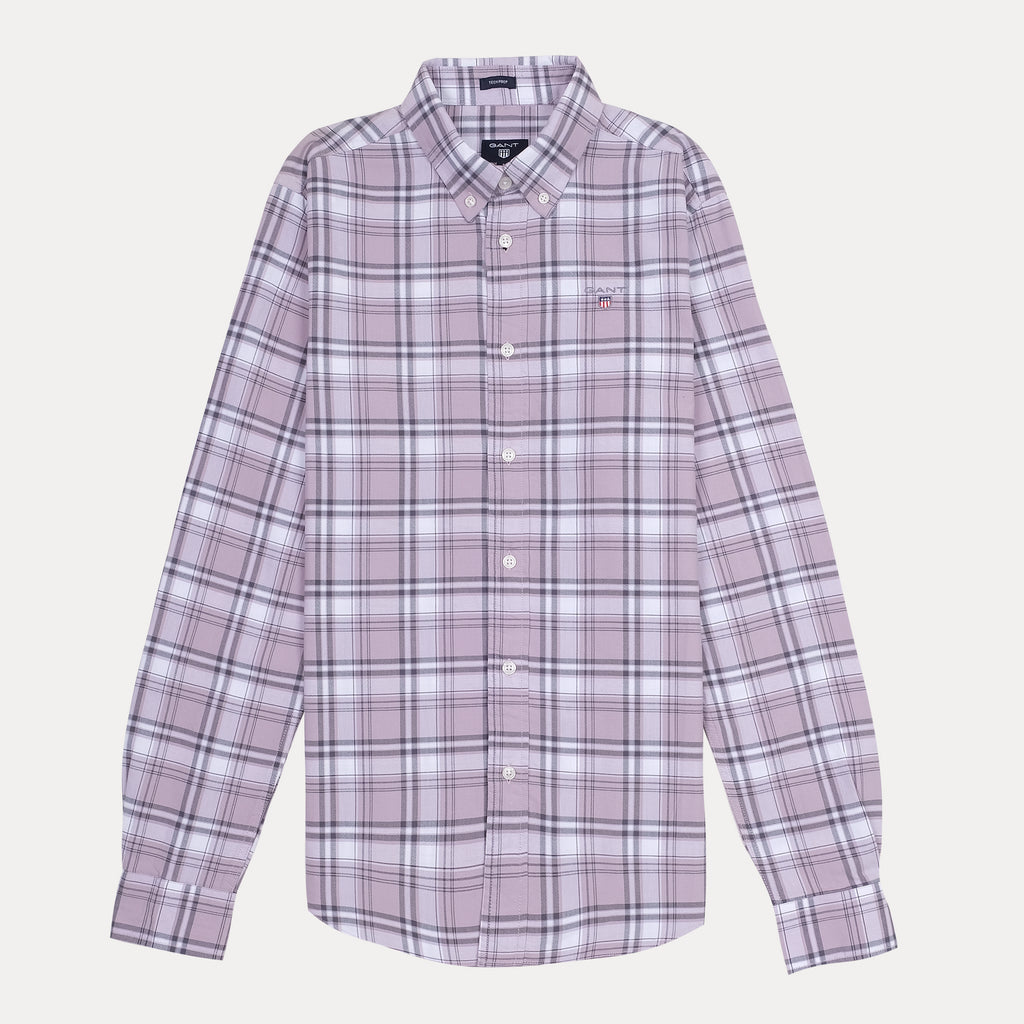 GANT Lavender Mist Tailored Fit Long Sleeve Button-Down Shirt