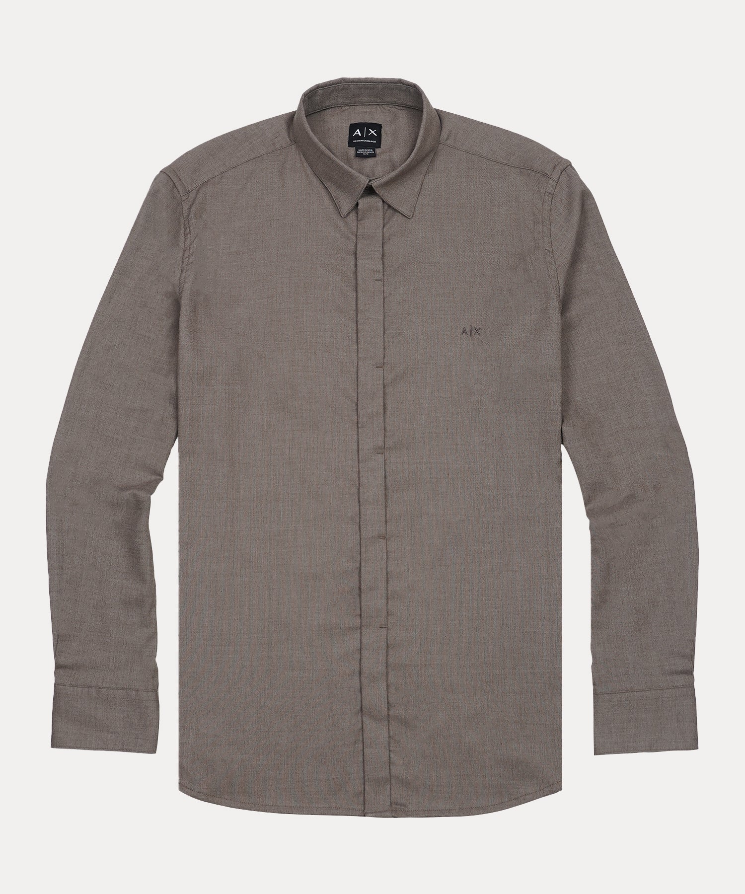 ARMANI EXCHANGE Rustic Ember Tailored Fit Long Sleeve Textured Button-Up Shirt