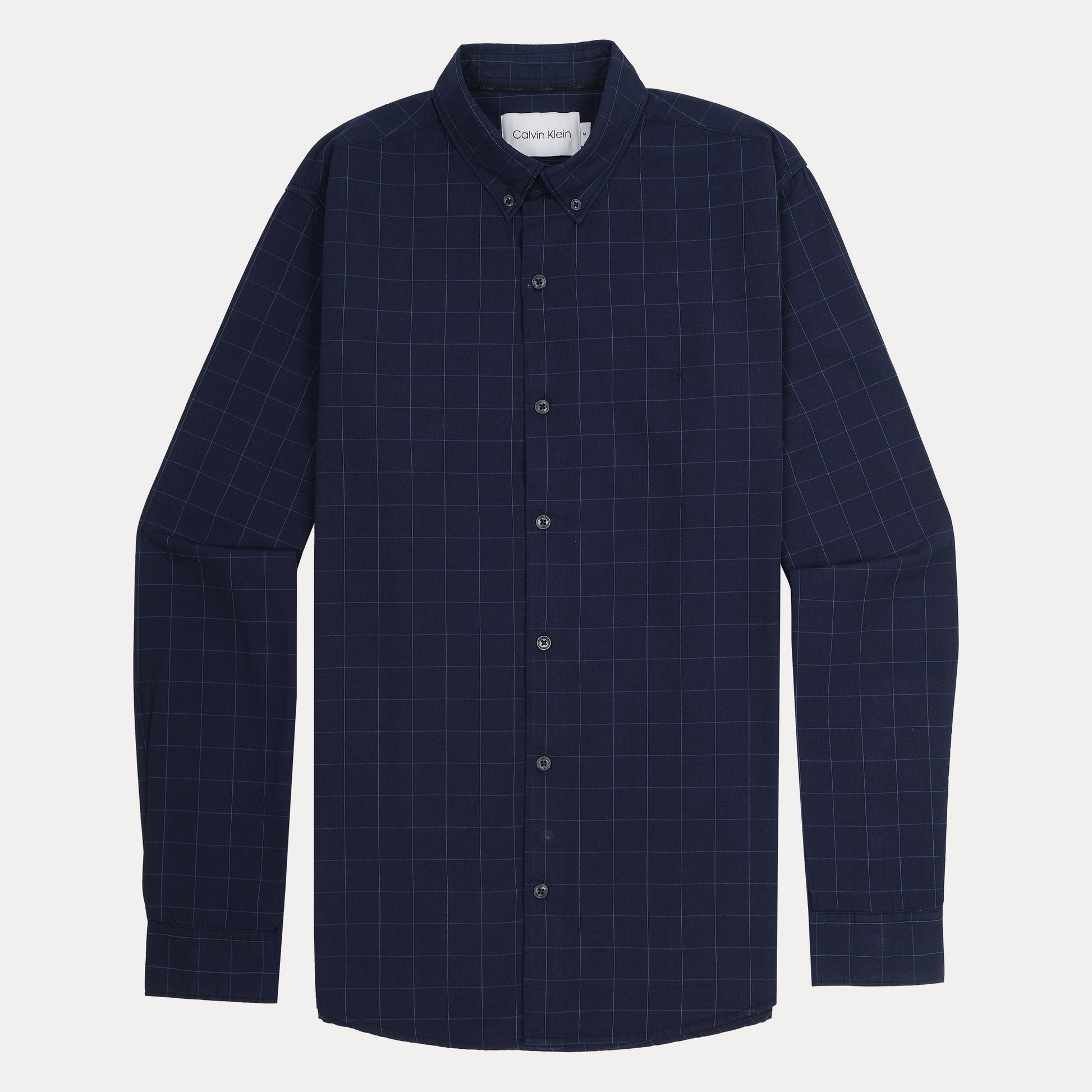 Calvin Klein Elegant Navy Checkered Button-Up Shirt