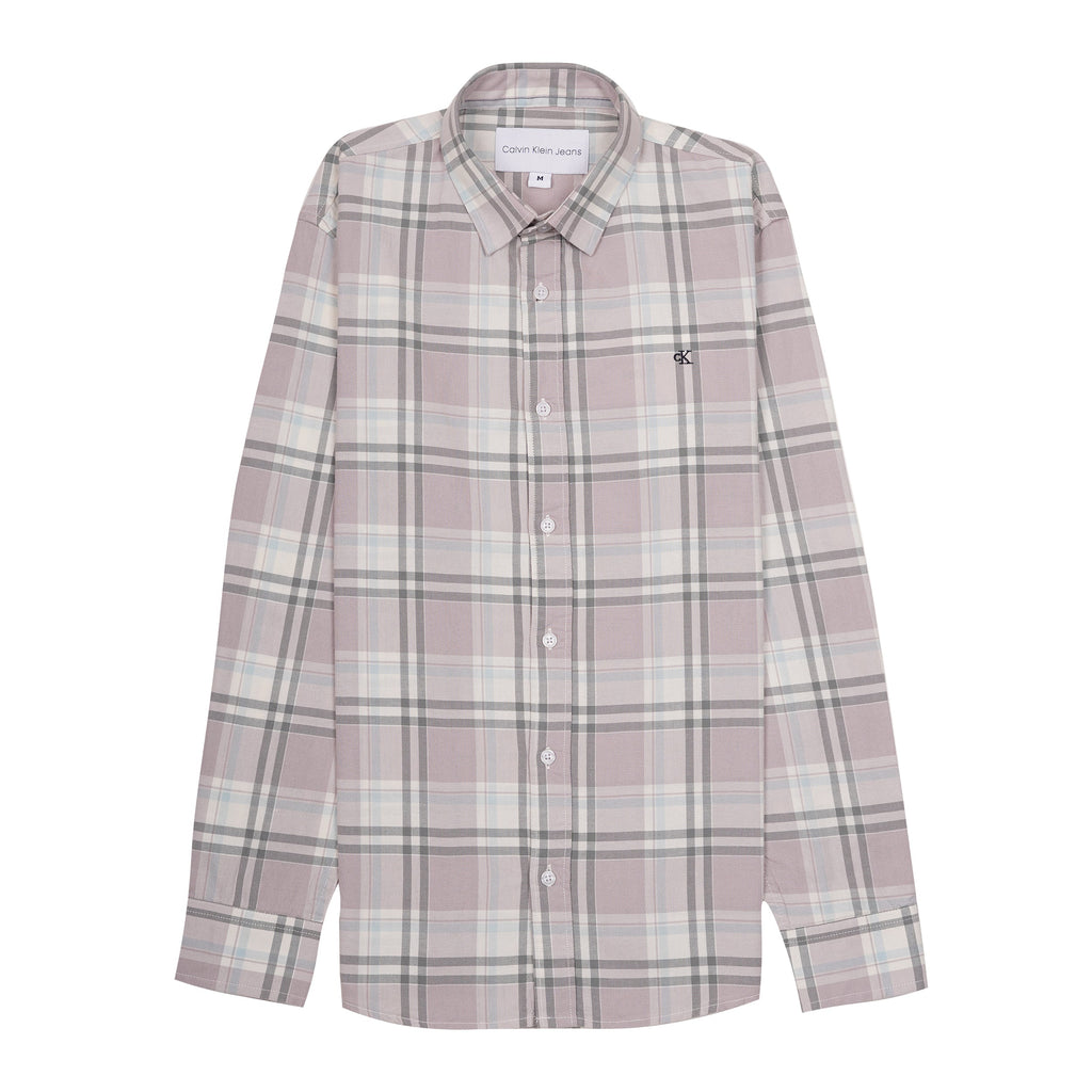 CALVIN KLEIN JEANS Prismatic Sage Tailored Fit Long Sleeve Plaid Shirt