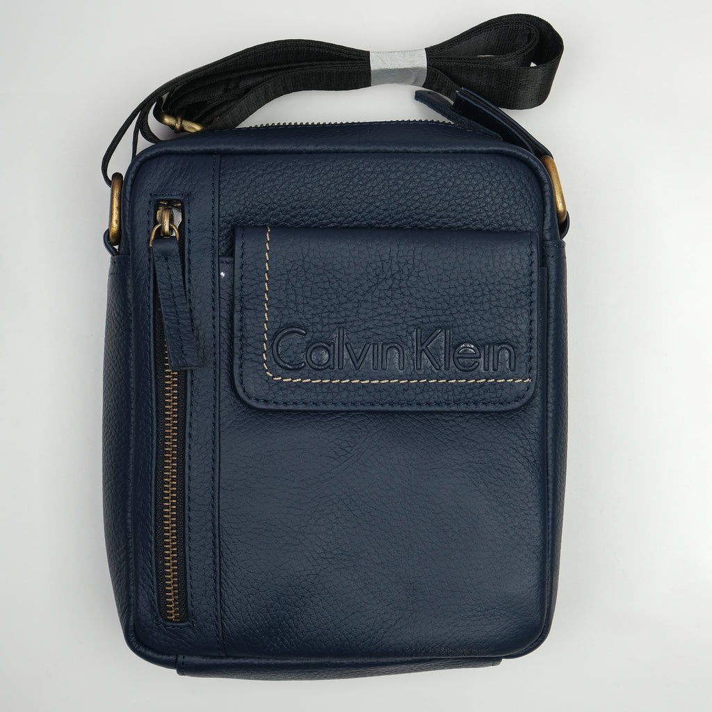 Calvin Klein Luxurious Midnight Blue Leather Crossbody Bag