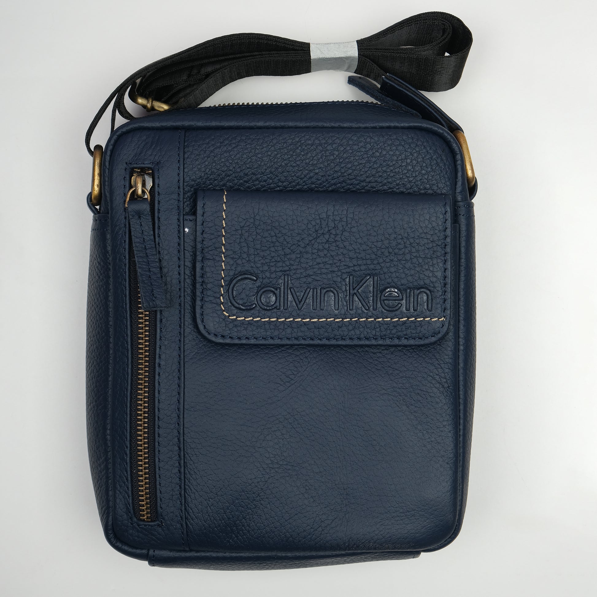 Calvin Klein Luxurious Midnight Blue Leather Crossbody Bag