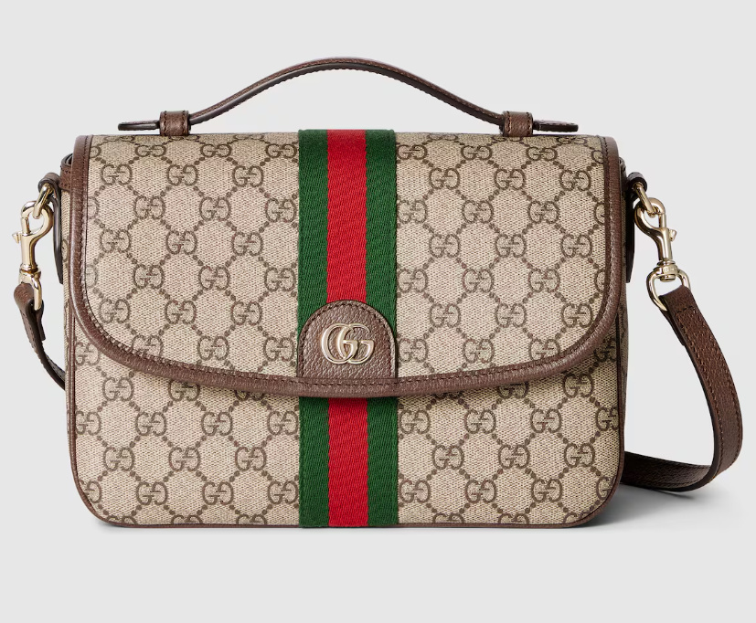 Gucci GG Supreme Mini Shoulder Bag with Web Stripe