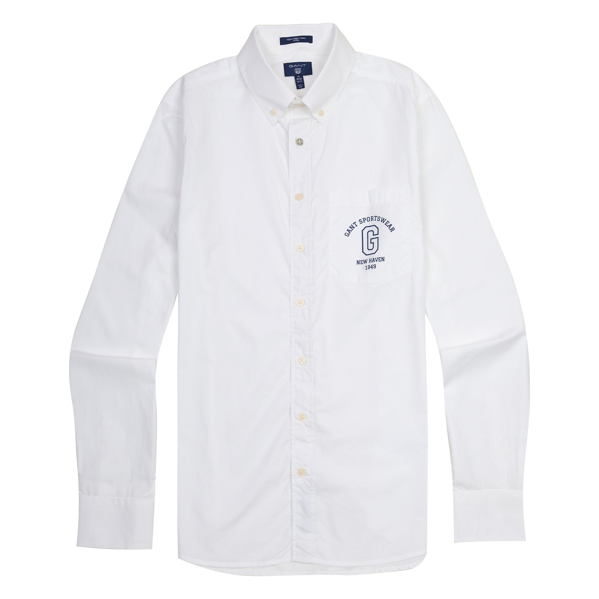 GANT Tech Prep Twill Shirt - Crisp Cloud White Elegance