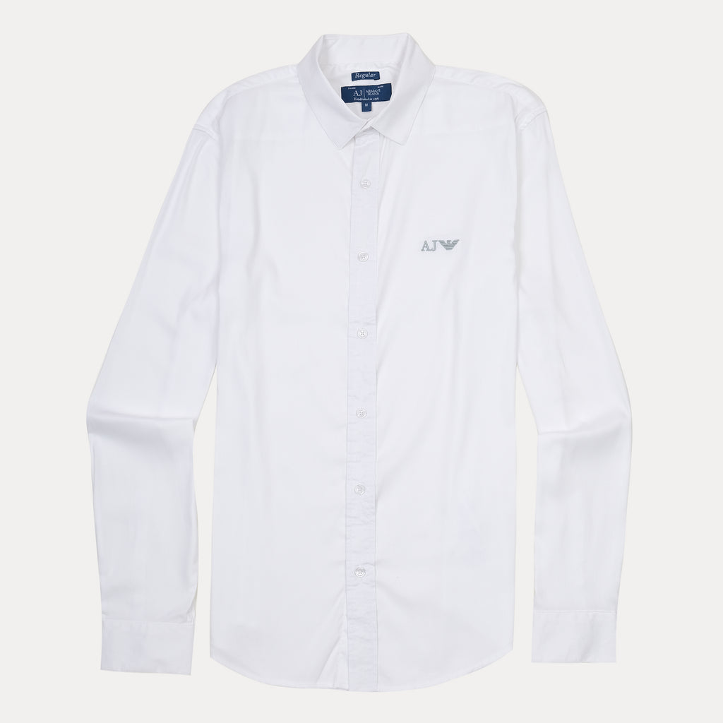 Armani Jeans Elegant Whisper White Button-Up Shirt