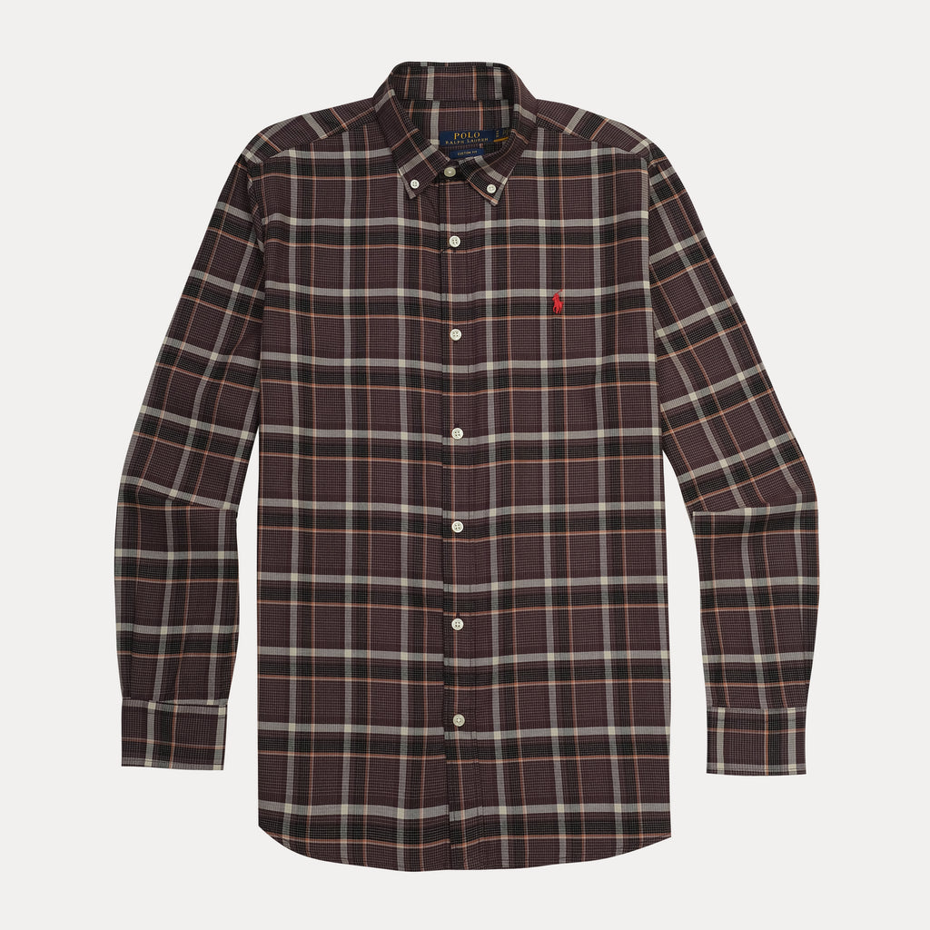Polo Ralph Lauren Custom Fit Plaid Shirt in Rich Merlot