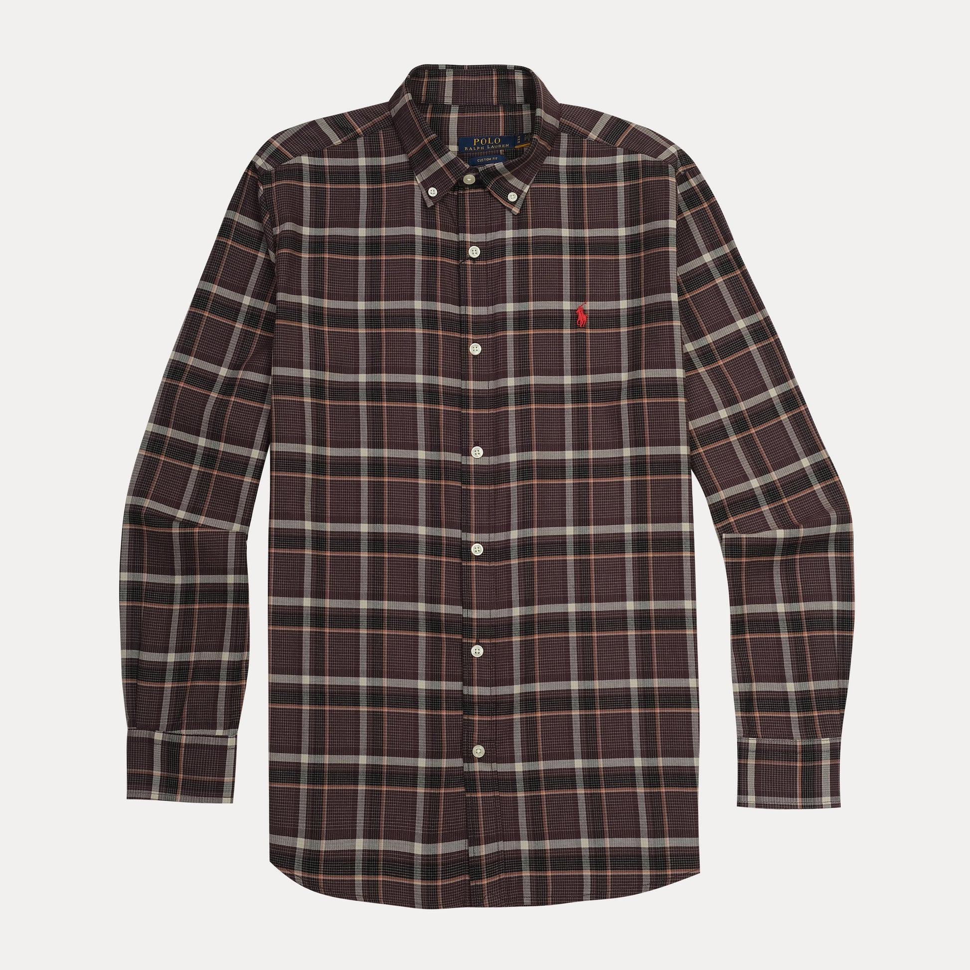 Polo Ralph Lauren Custom Fit Plaid Shirt in Rich Merlot