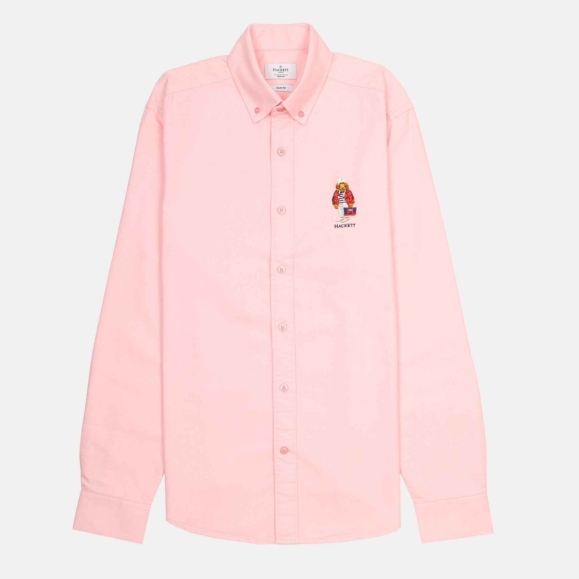 HACKETT Charming Coral Slim Fit Shirt with Playful Embroidery