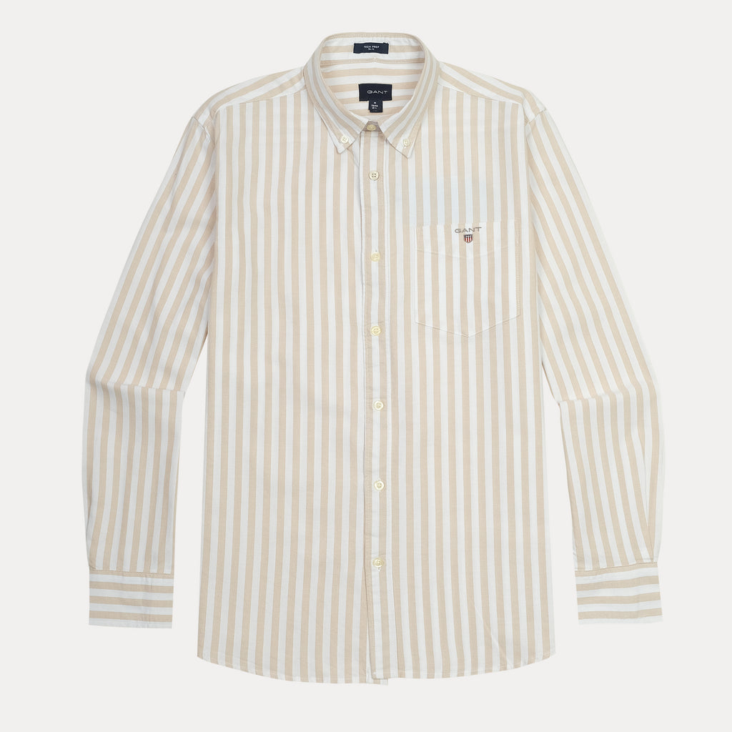GANT Tech Prep Striped Elegance Shirt in Creamy Sand