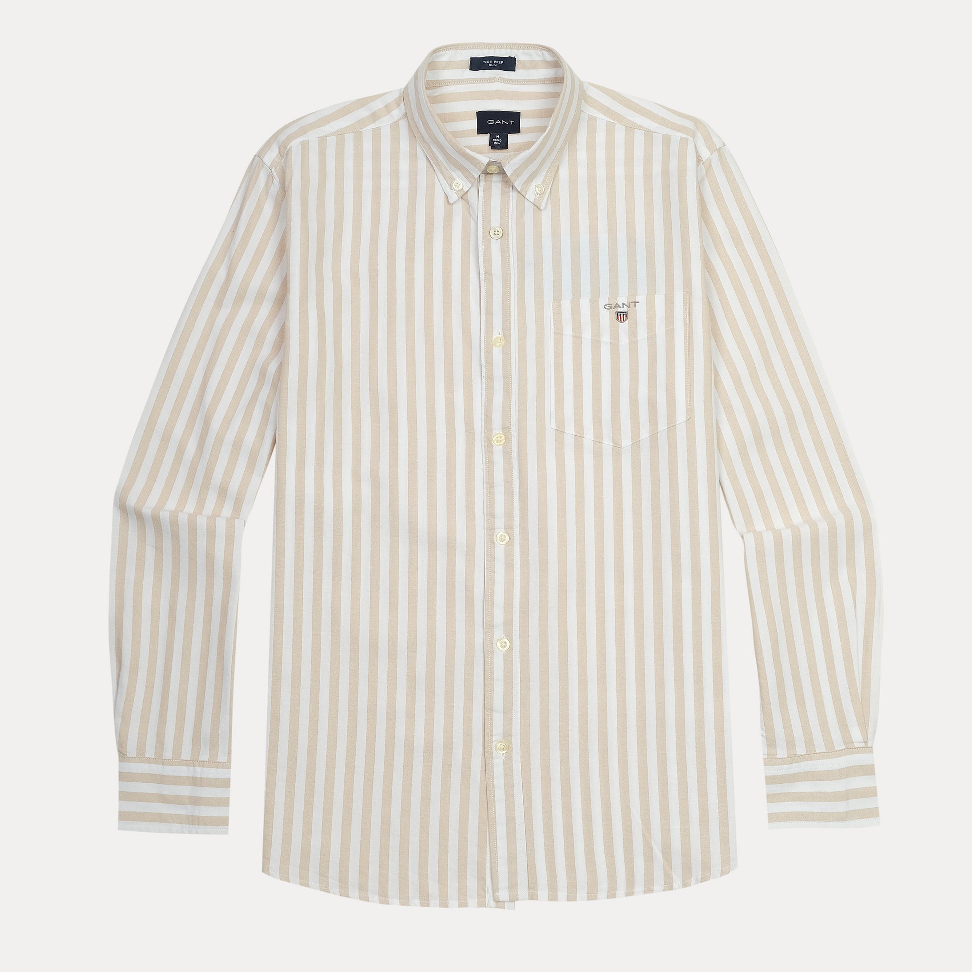 GANT Tech Prep Striped Elegance Shirt in Creamy Sand