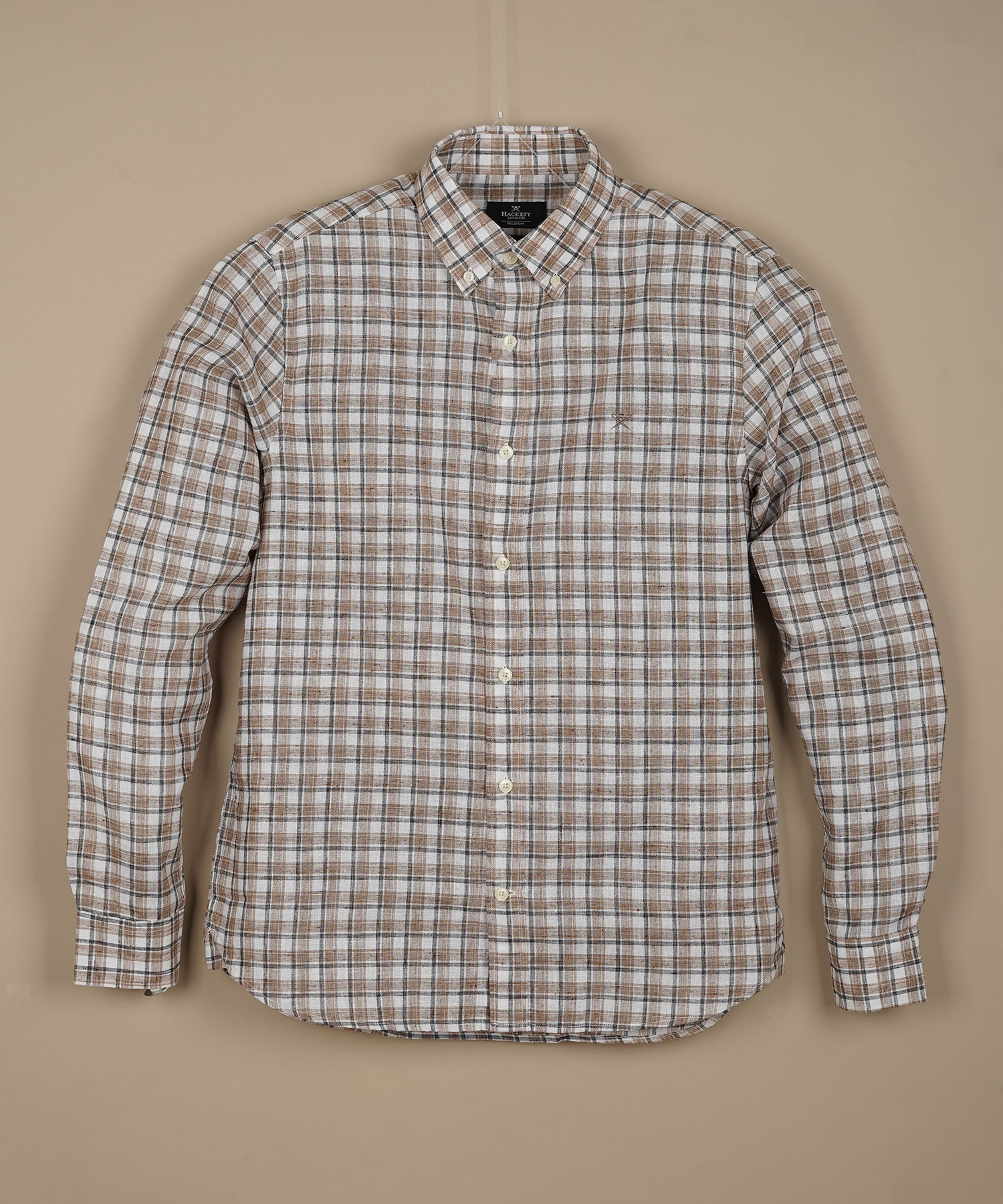 HACKETT Opulent Cocoa Tailored Fit Long Sleeve Check Shirt