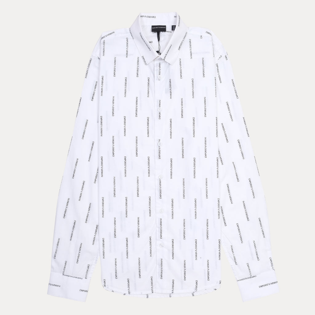 EMPORIO ARMANI Logo Print Long Sleeve Shirt