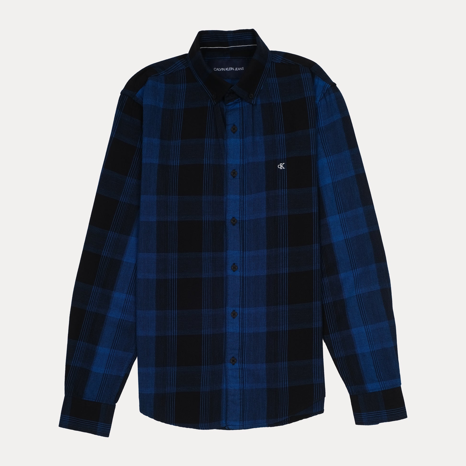 CALVIN KLEIN Oceanic Indigo Tailored Fit Long Sleeve Button-Up Shirt