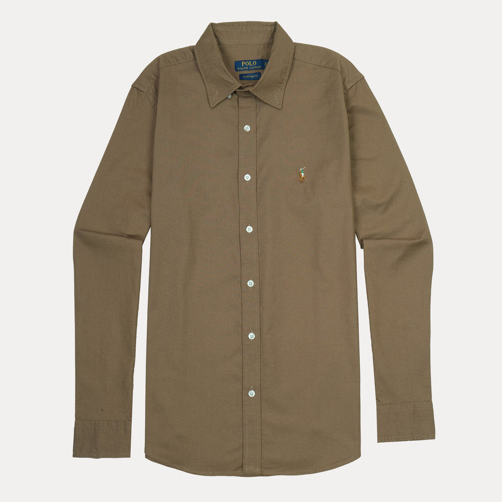 Polo Ralph Lauren Custom Fit Shirt in Earthy Olive Charm