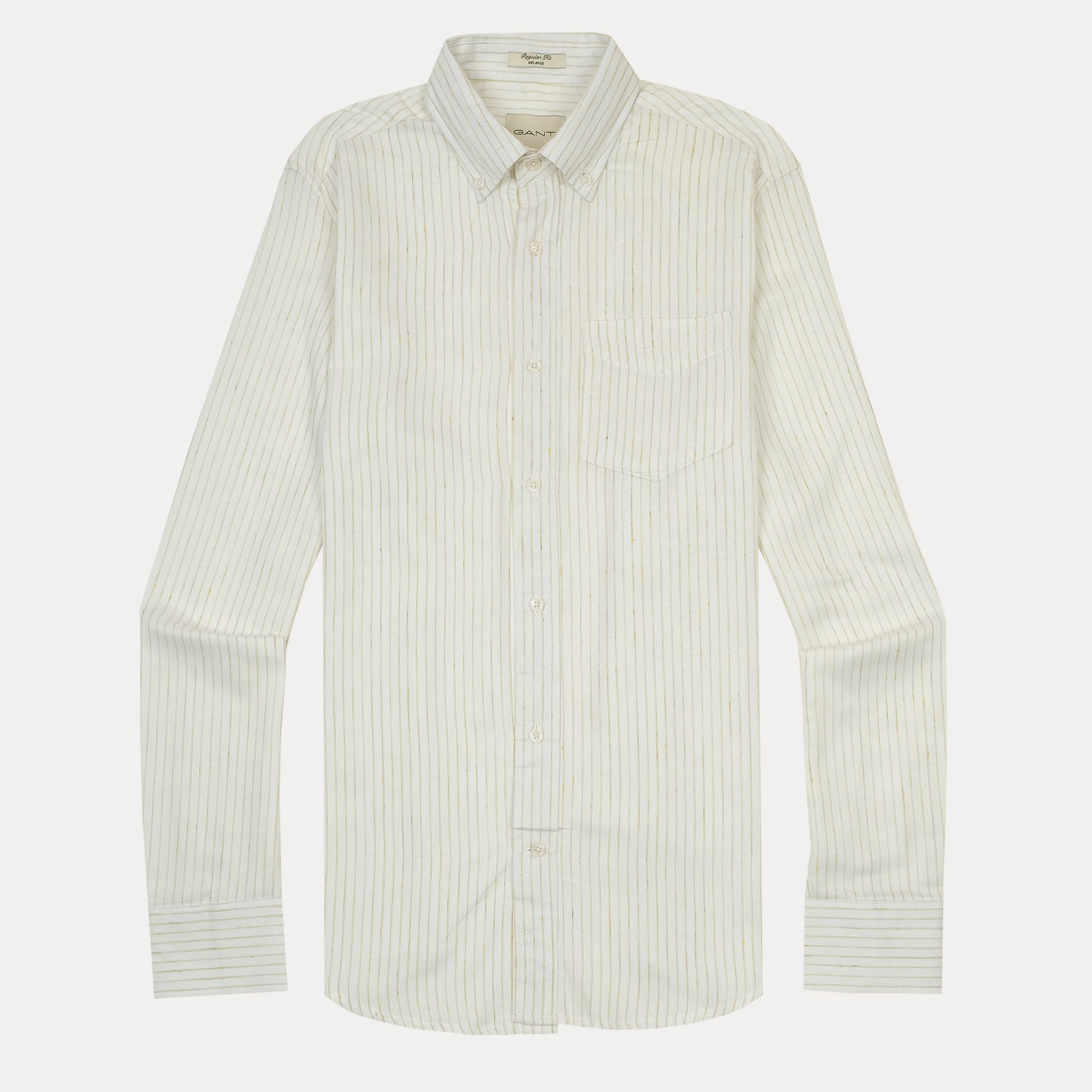 [M��lange Slub Linen] GANT Melange Striped Elegance Shirt in Creamy Whisper