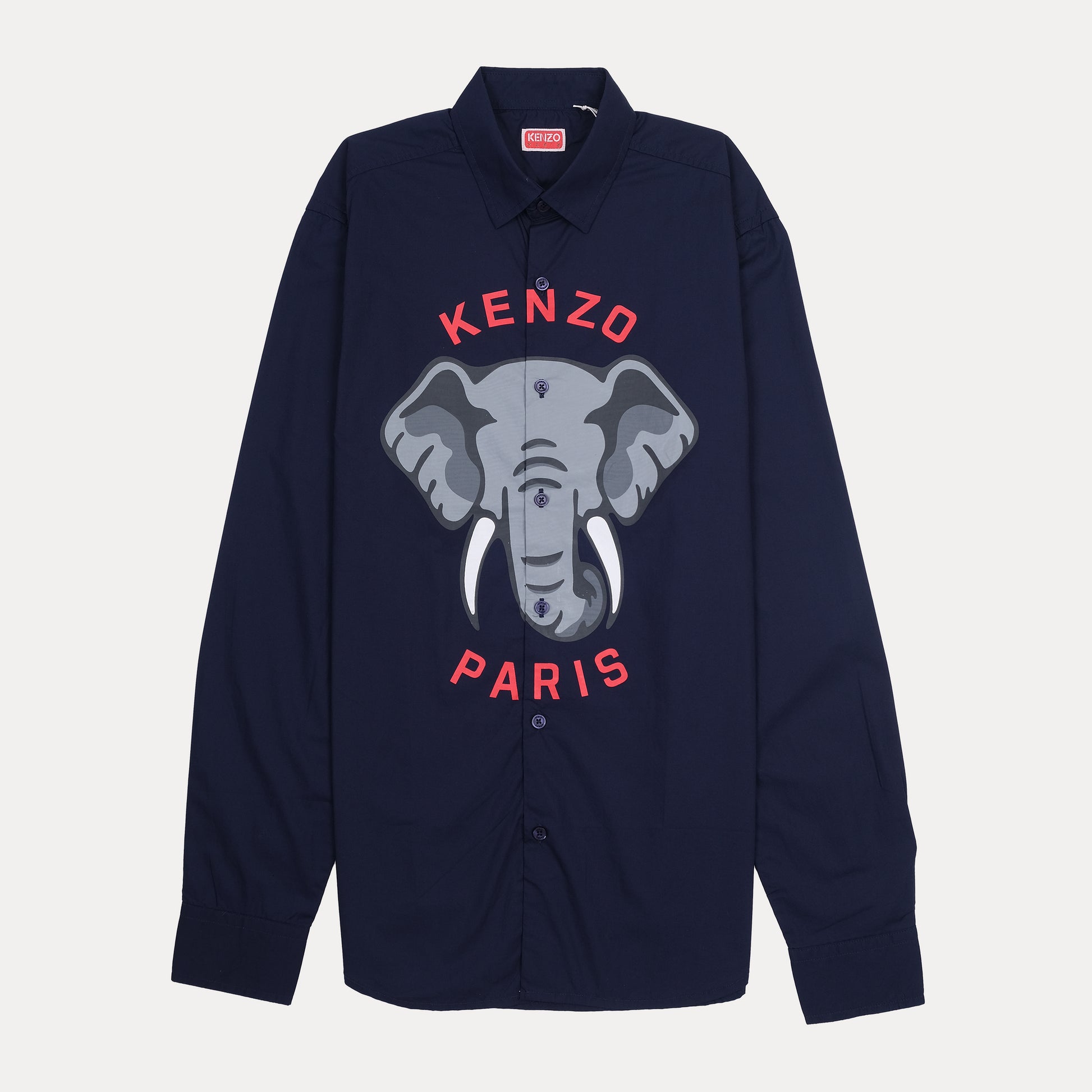 KENZO Paris Elephant Graphic Button-Up Shirt