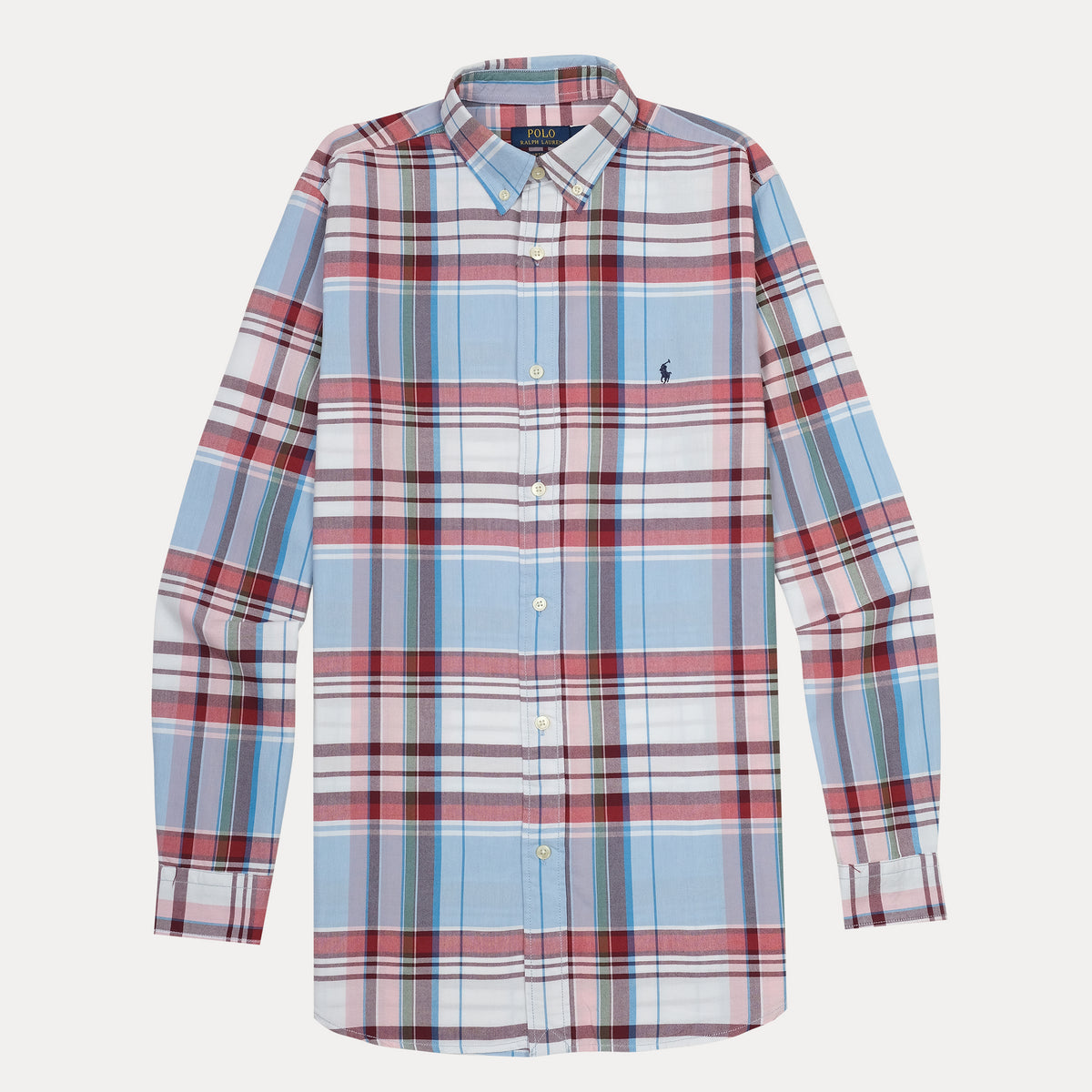 Polo Ralph Lauren Custom Fit Plaid Shirt in Serene Sky