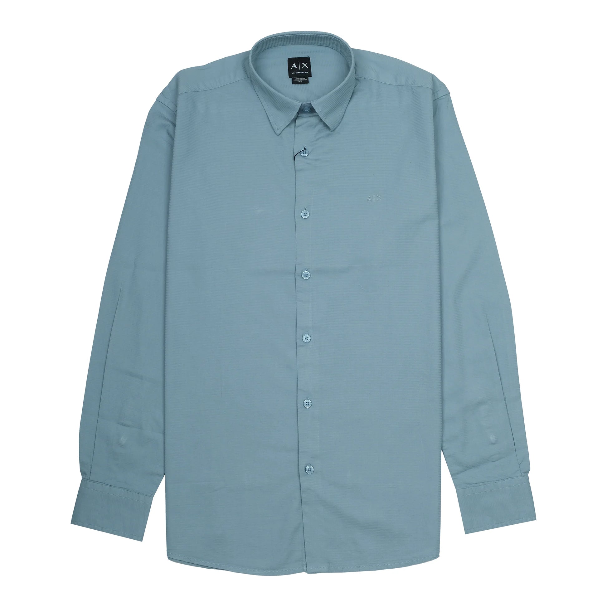 Armani Exchange Elegant Sky Blue Button-Up Shirt
