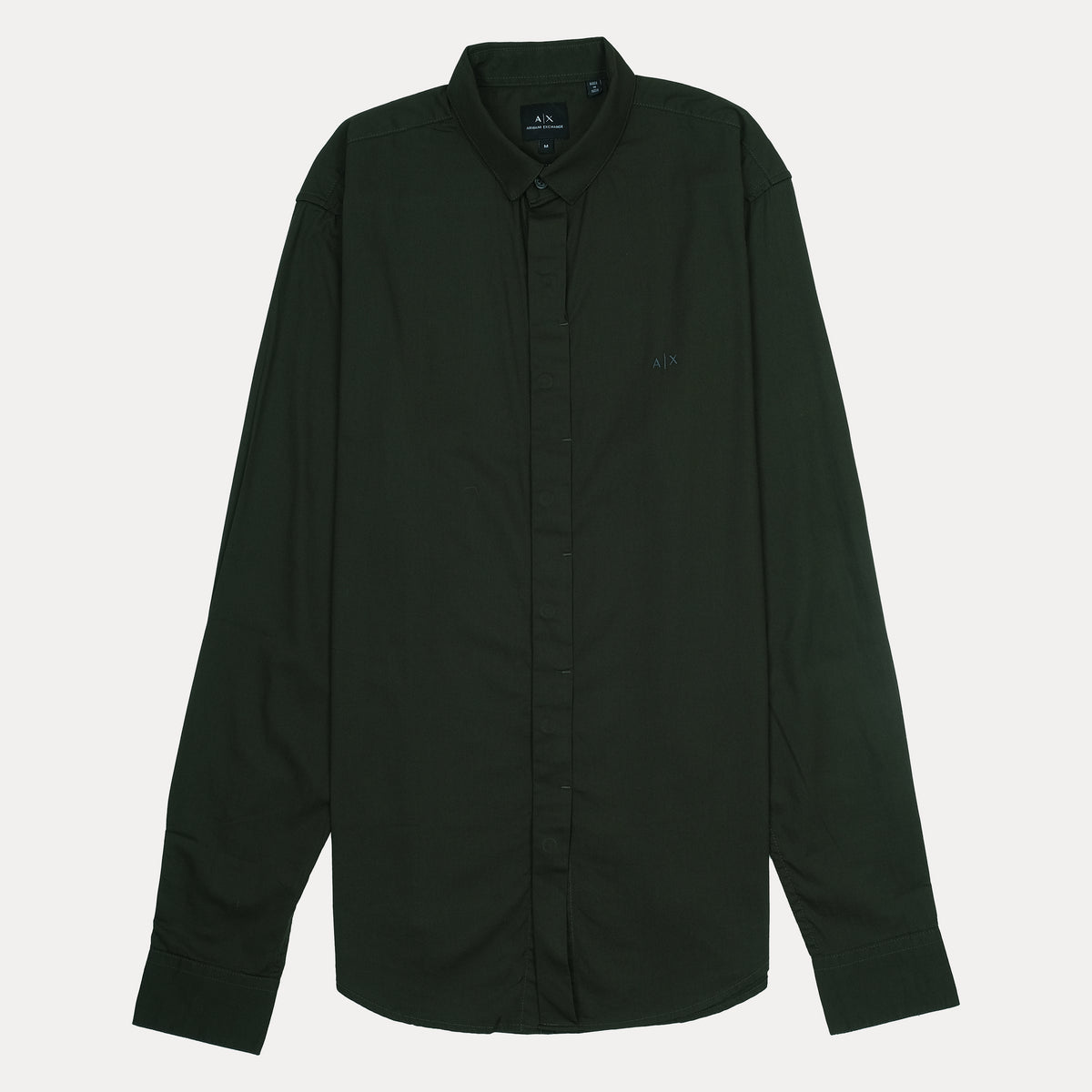 A|X Men's Long Sleeve Button-Up Shirt in Dark Green