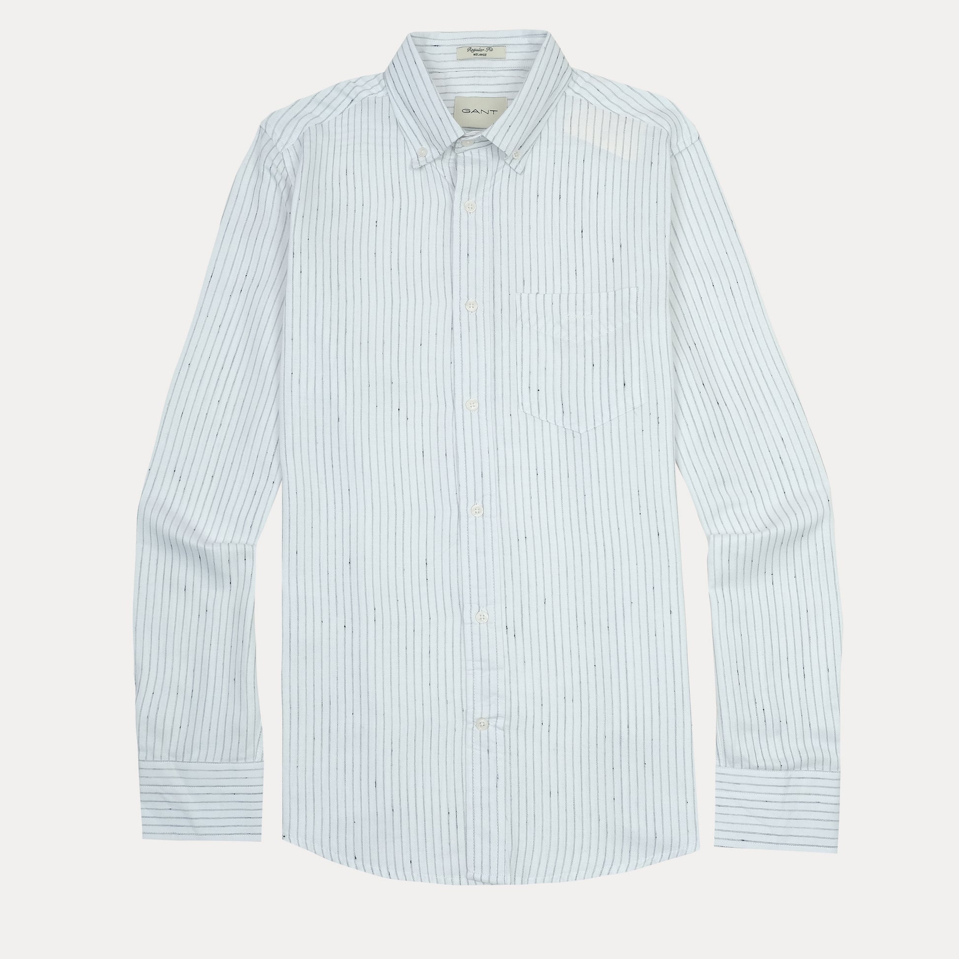 [Mélange Slub Linen] GANT Melange Striped Elegance Shirt in Whispering Blue