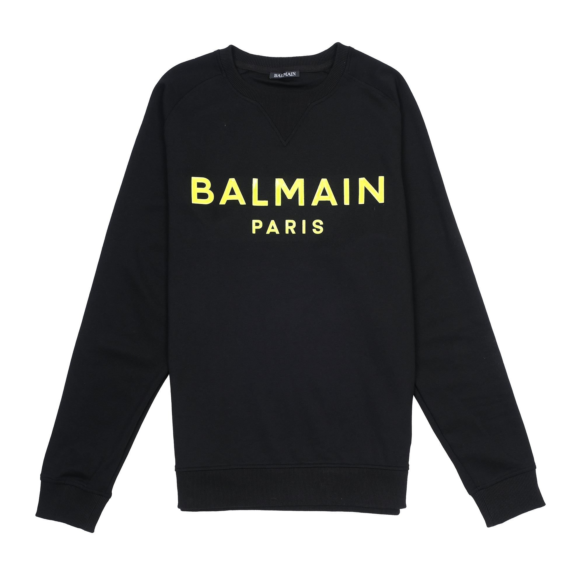 Balmain Bold Black Sweatshirt with Neon Accents