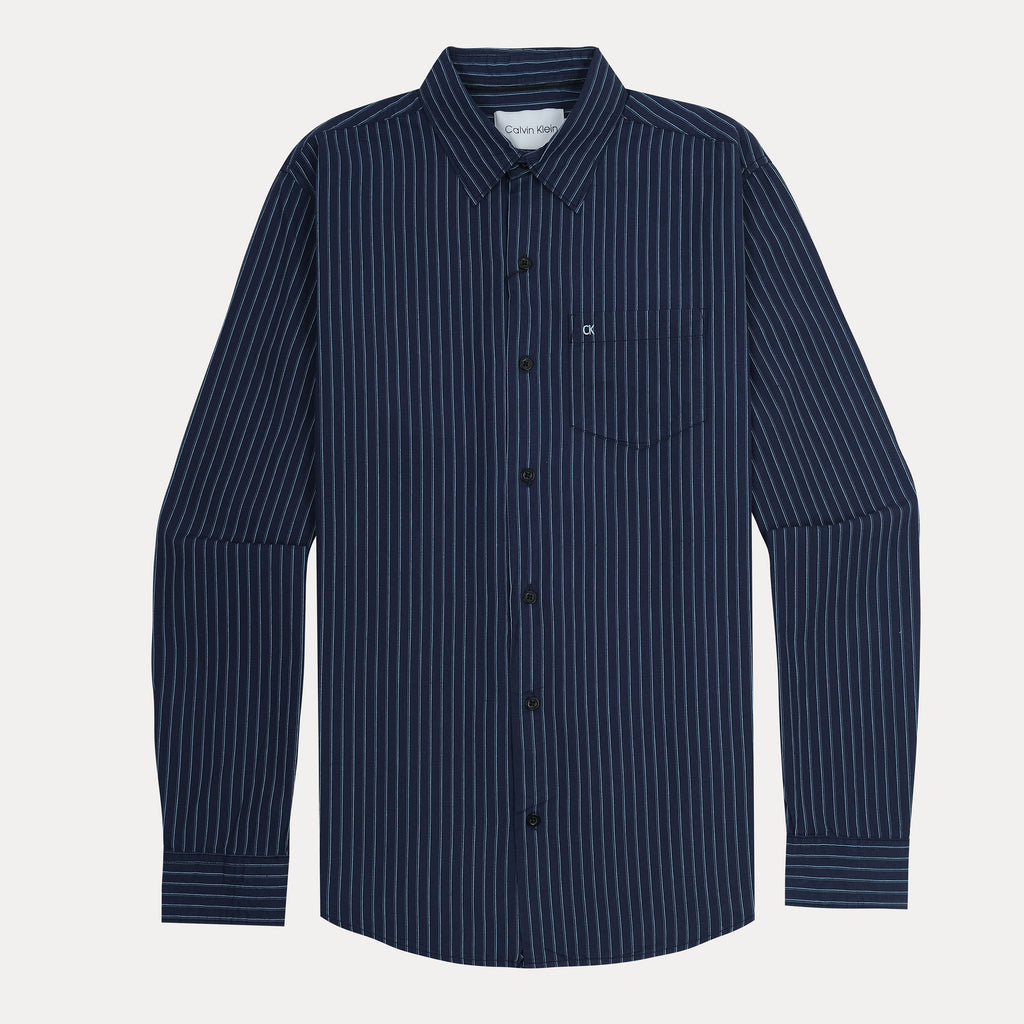 Calvin Klein Striped Elegance Shirt in Midnight Blue