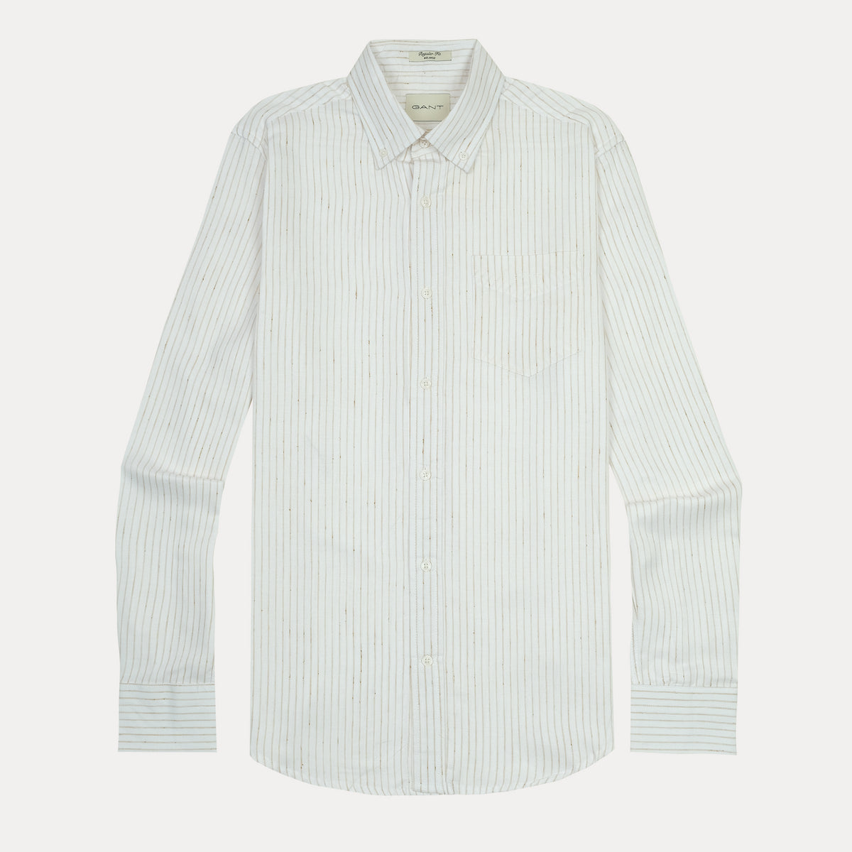 [Mélange Slub Linen] GANT Elegant Melange Striped Shirt in Whispering White