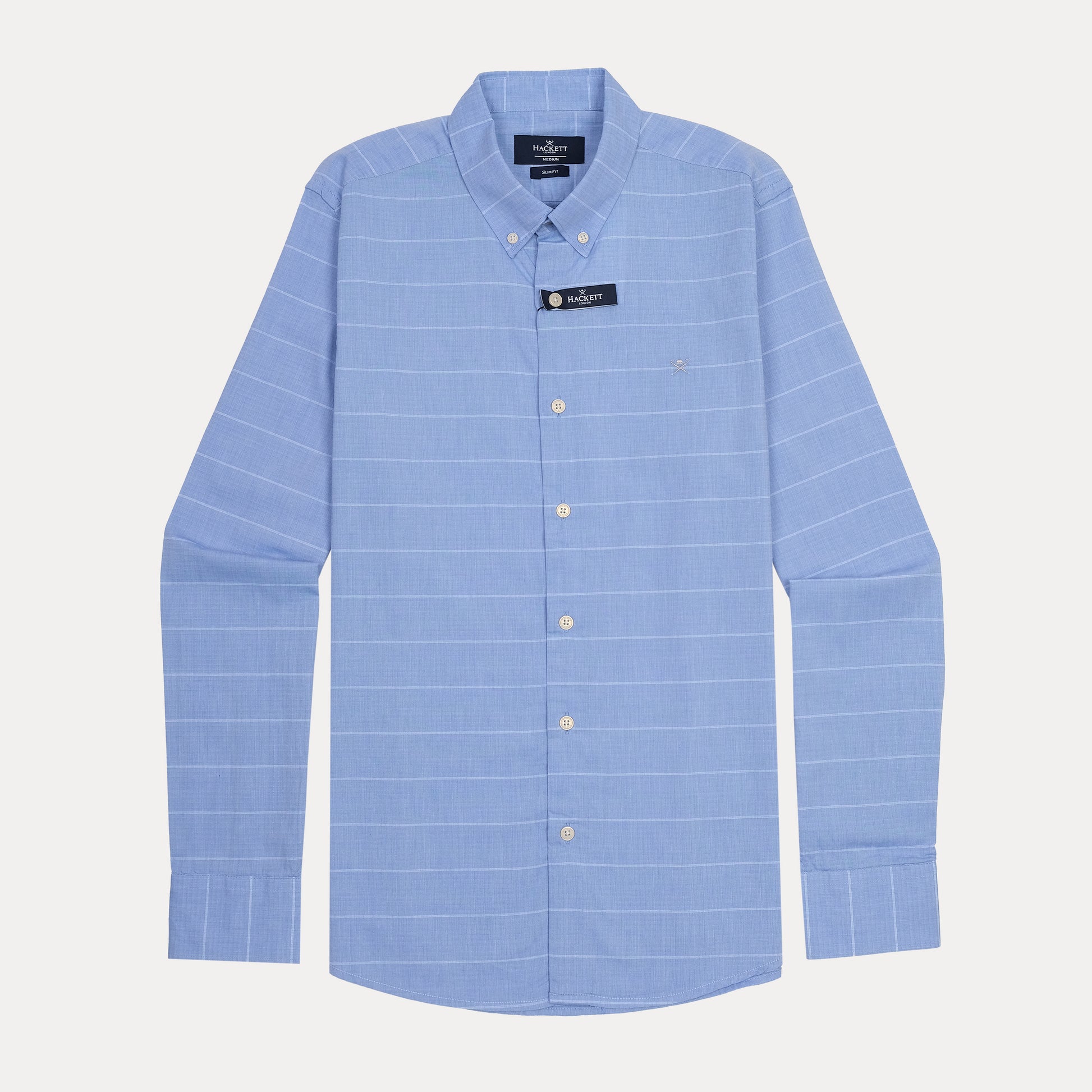 HACKETT Elegant Sky Blue Striped Slim Fit Shirt