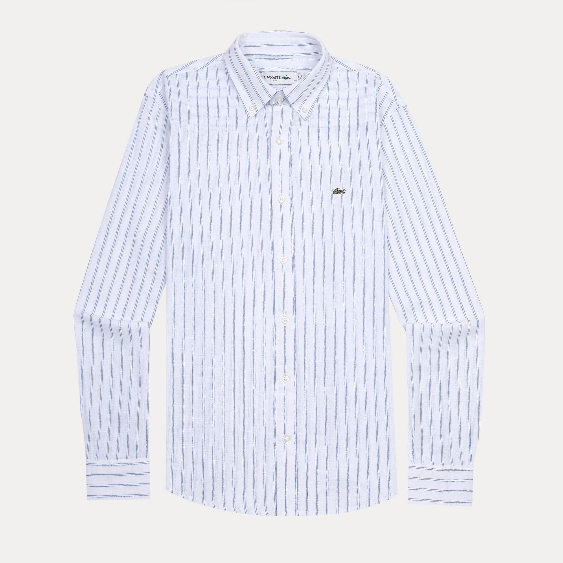 Lacoste Slim Fit Striped Elegance Shirt in Whispering Blue