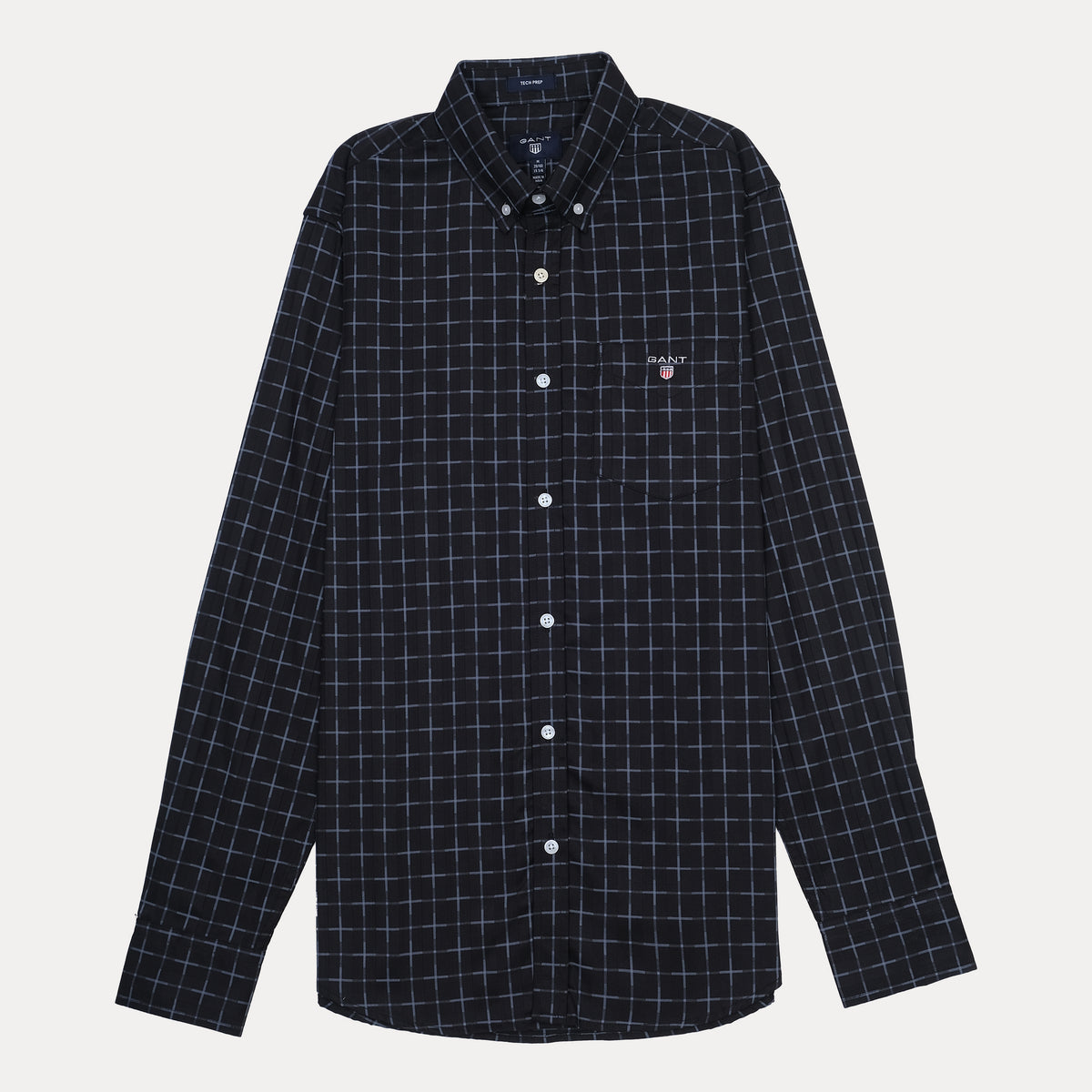 GANT Tech Prep Black Check Button-Up Shirt
