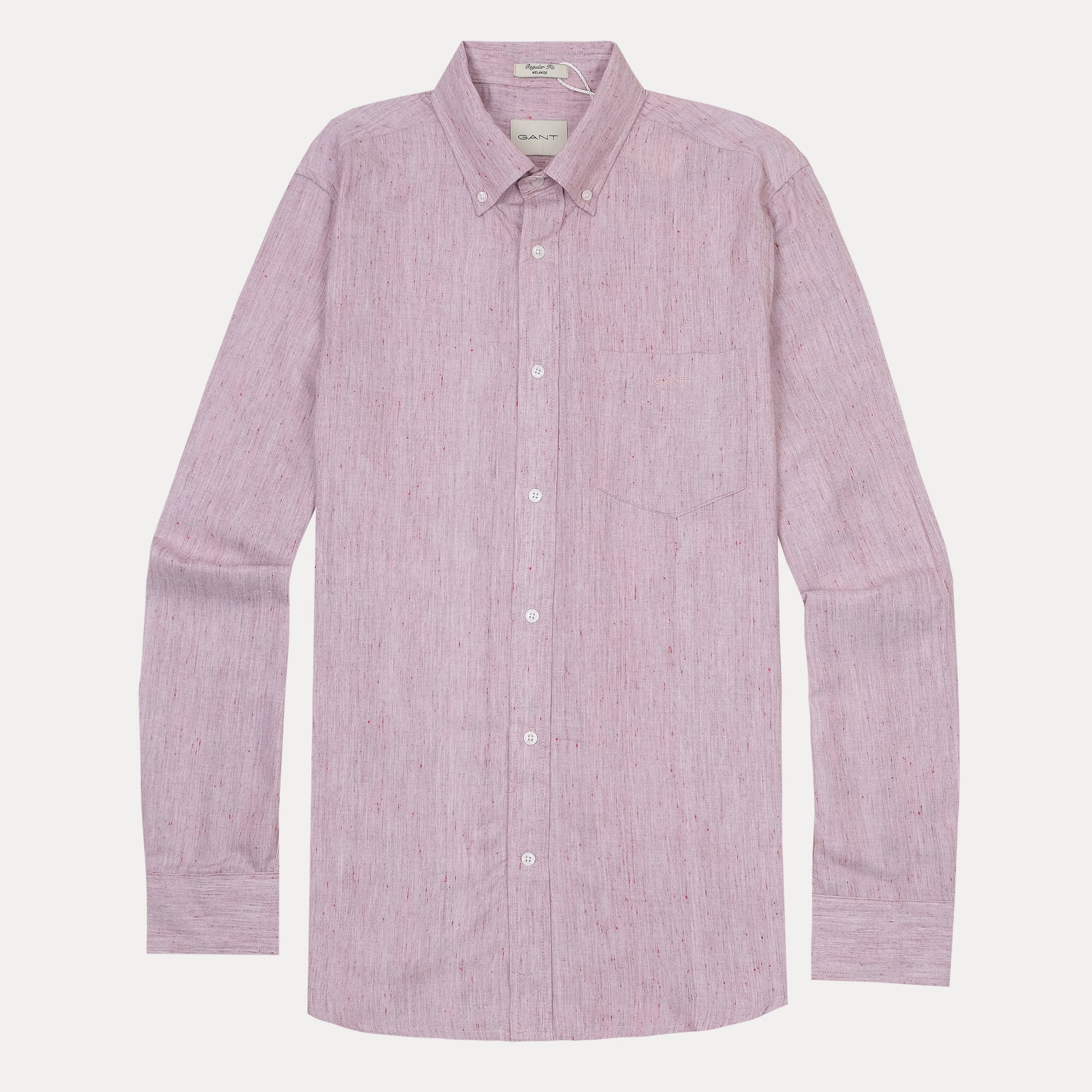 [M��lange Slub Linen] GANT Melange Button-Up Shirt in Blush Whisper
