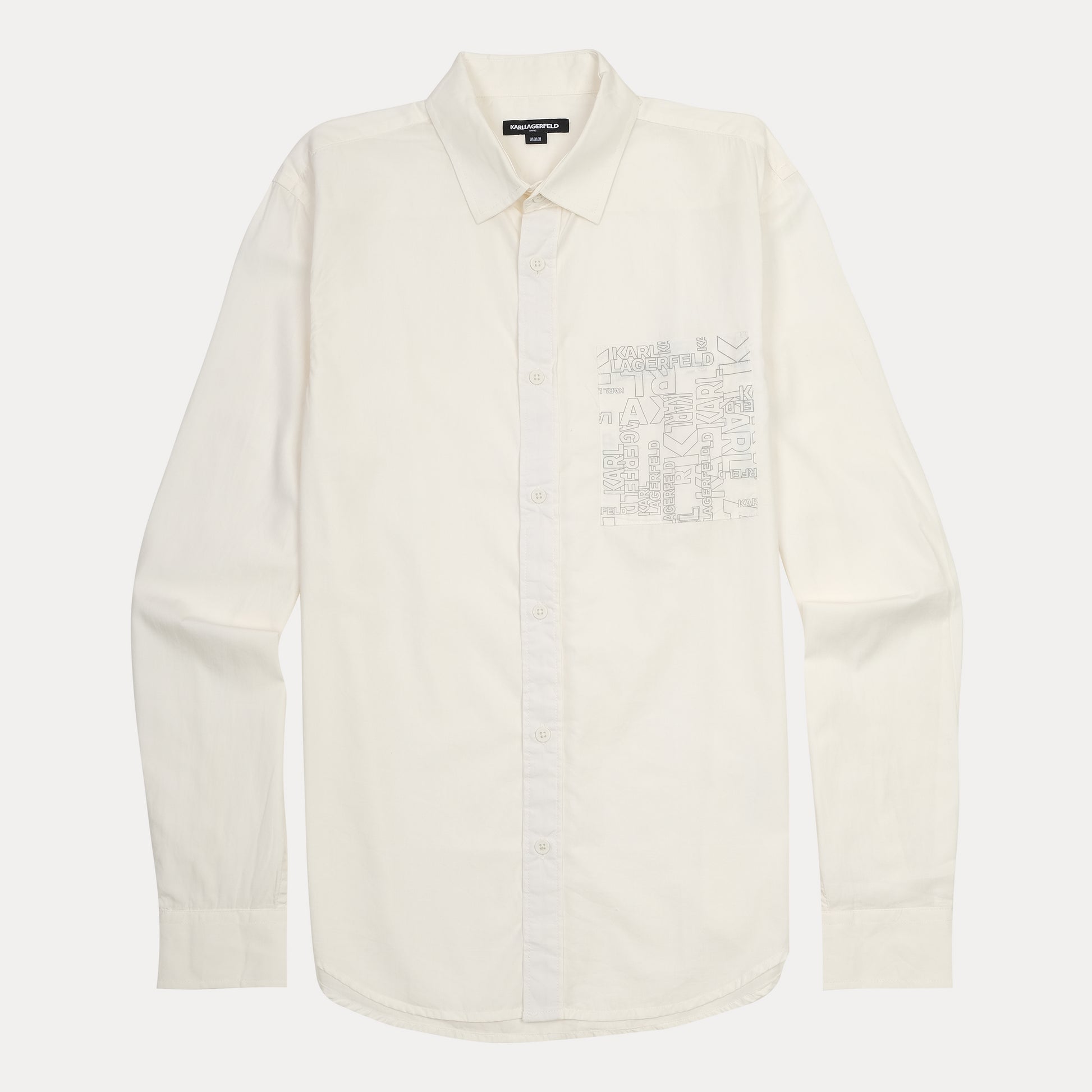 KARL LAGERFELD Elegant Ecru Graphic Shirt
