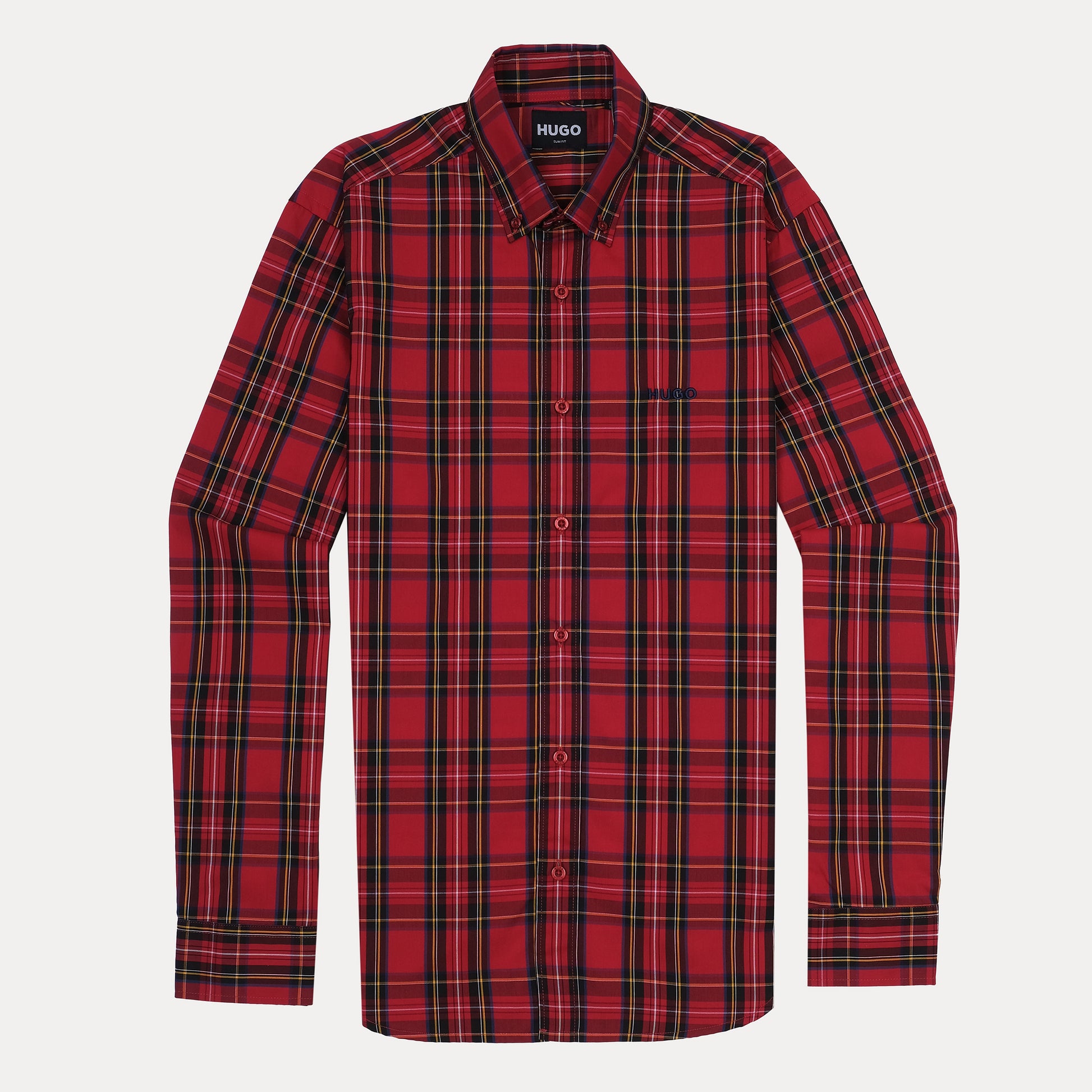 HUGO Dapper Crimson Checkered Slim Fit Shirt