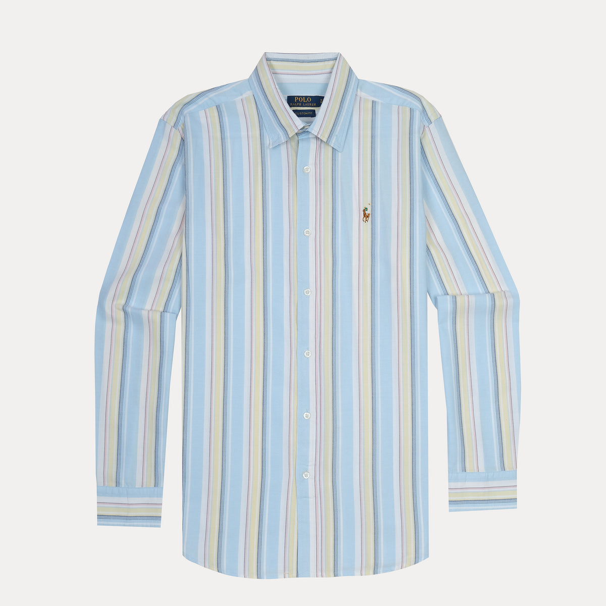 Polo Ralph Lauren Custom Fit Striped Shirt in Serene Sky Blue