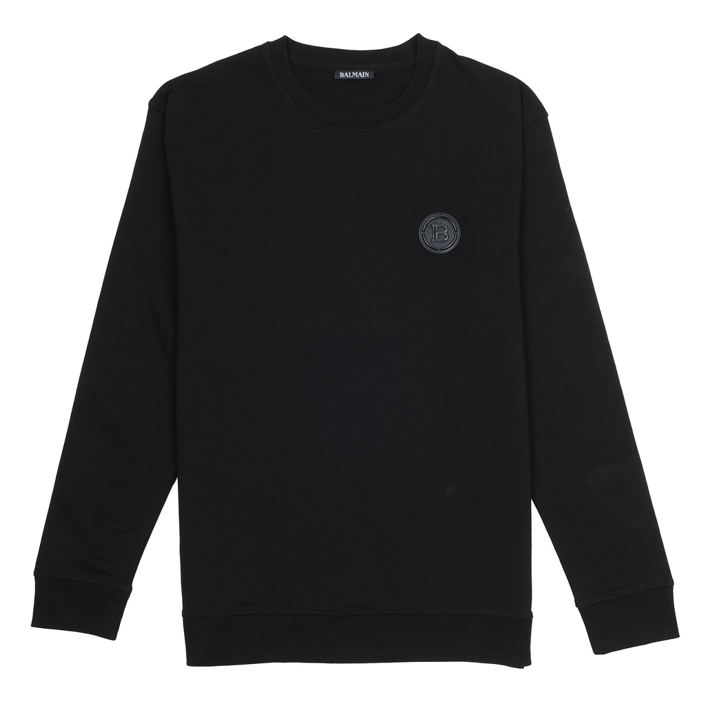 BALMAIN Luxe Black Logo Sweatshirt
