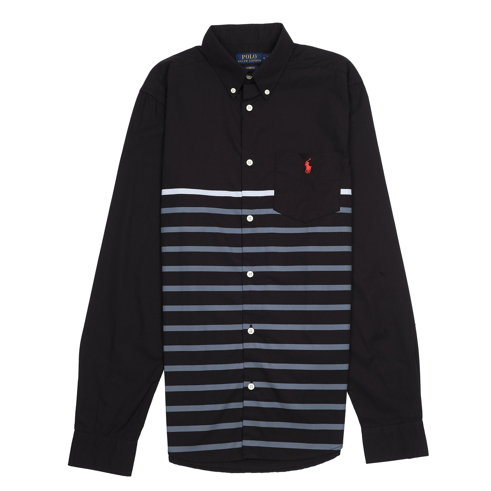 Ralph Lauren Classic Custom Fit Black Striped Shirt