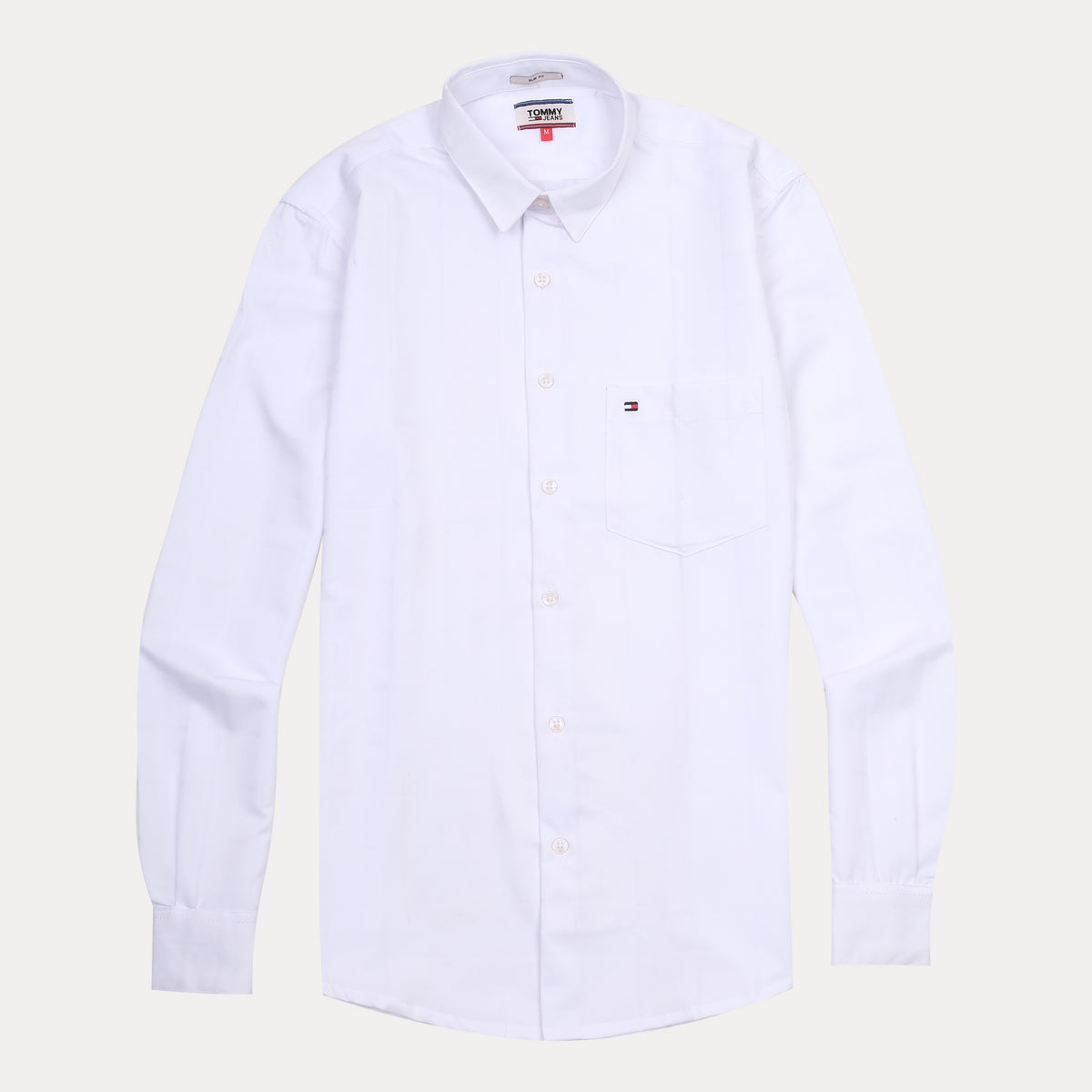 TOMMY JEANS Crisp Cotton Classic White Button-Up Shirt
