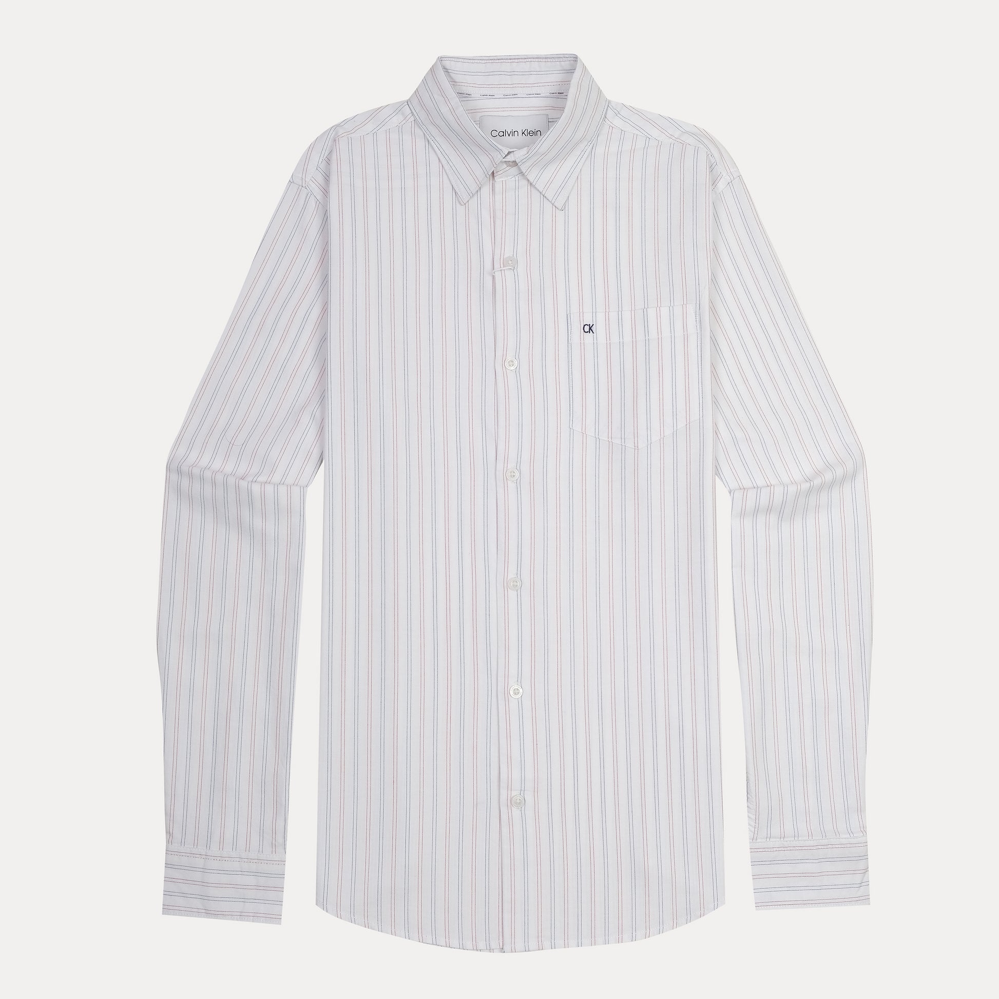 Calvin Klein Striped Elegance Shirt in Whispering White