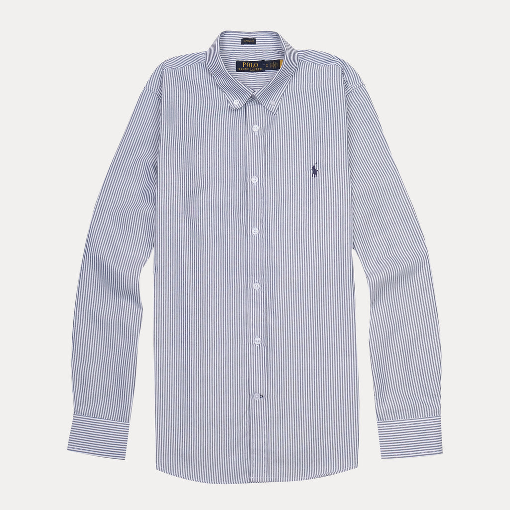 Polo Ralph Lauren Striped Elegance Button-Up Shirt in Nautical Blue