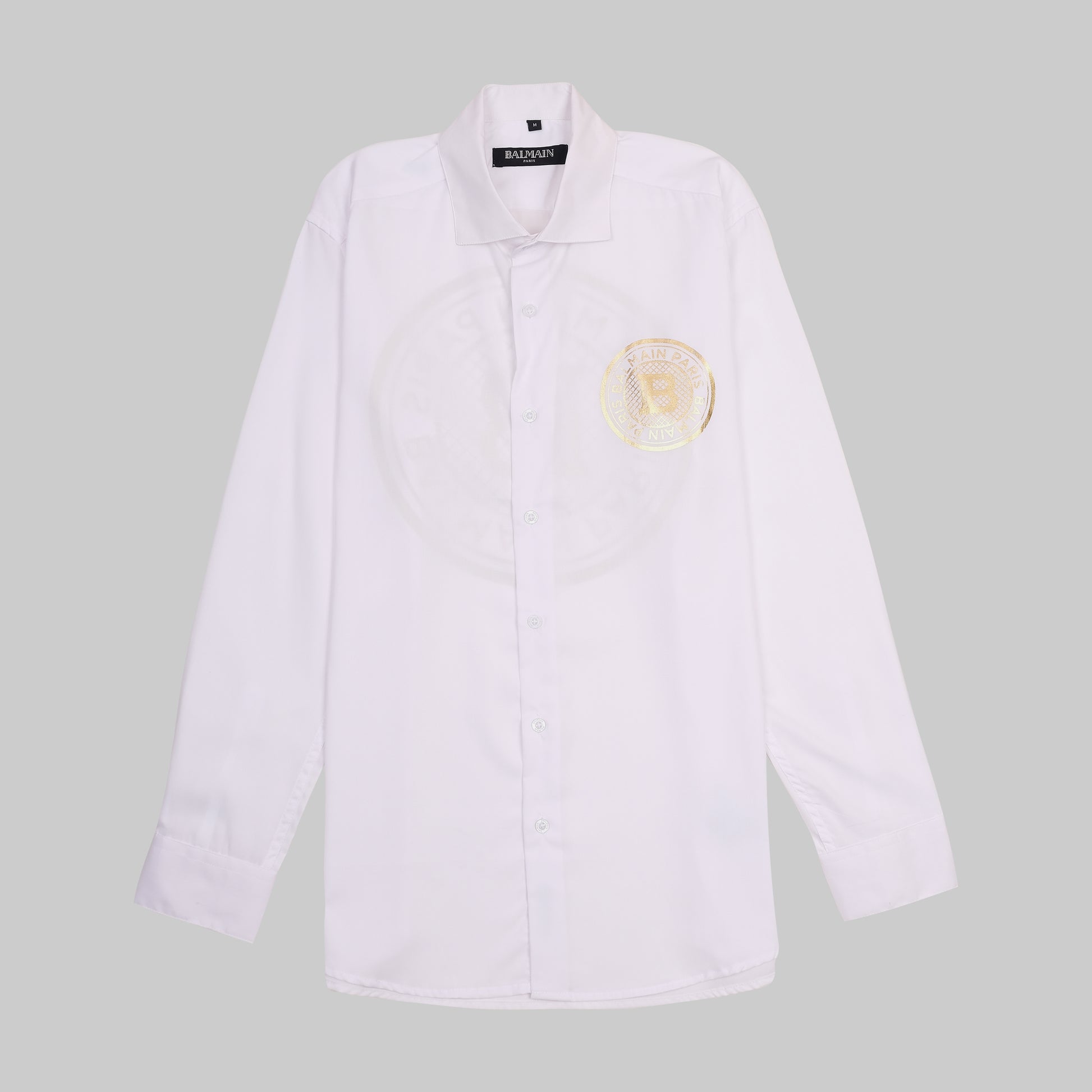 BALMAIN Opulent Lapis Aurora Classic Fit Long Sleeve Shirt