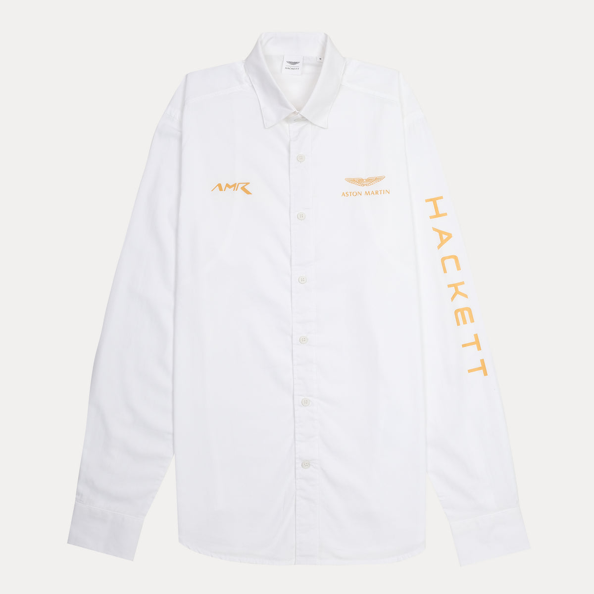 HACKETT Elegant White Cotton Shirt with Aston Martin Accents