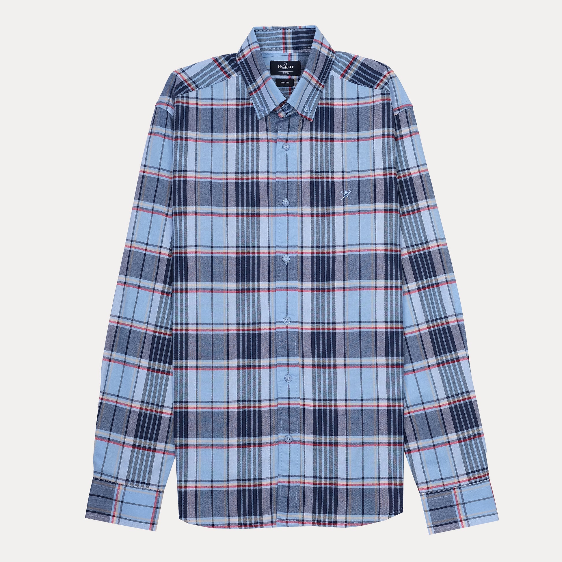HACKETT London Slim Fit Plaid Shirt in Serene Sky
